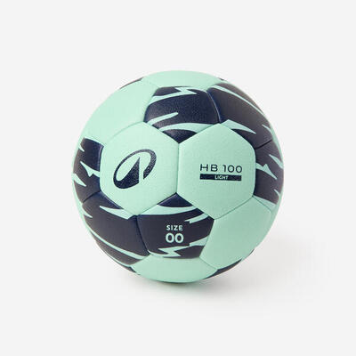 Handbal 100 light voor kinderen maat 00 groen/blauw