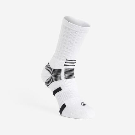 Chaussettes de handball MID lot de 2 paires adulte, HB500 blanc
