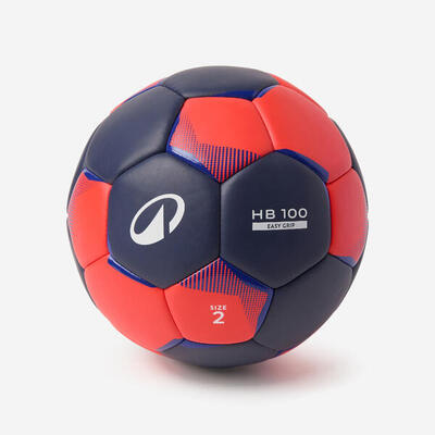 Handbal 100 easygrip maat 2 blauw/oranje