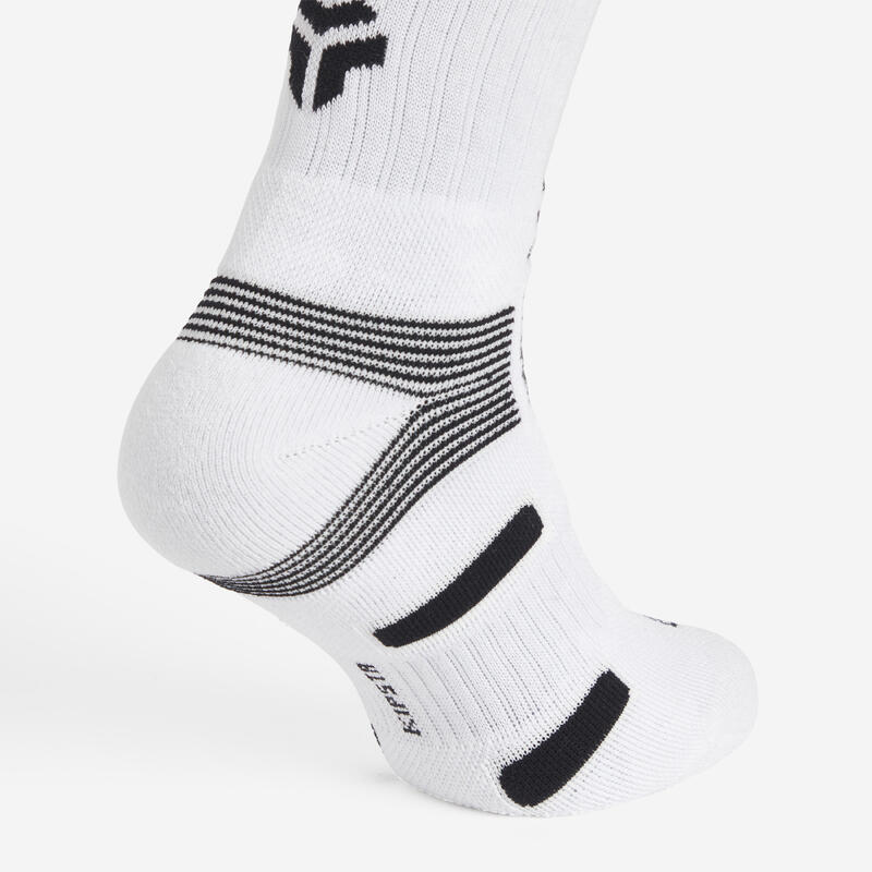 Set 2 perechi șosete de handbal DIM HB500 Alb Adulți