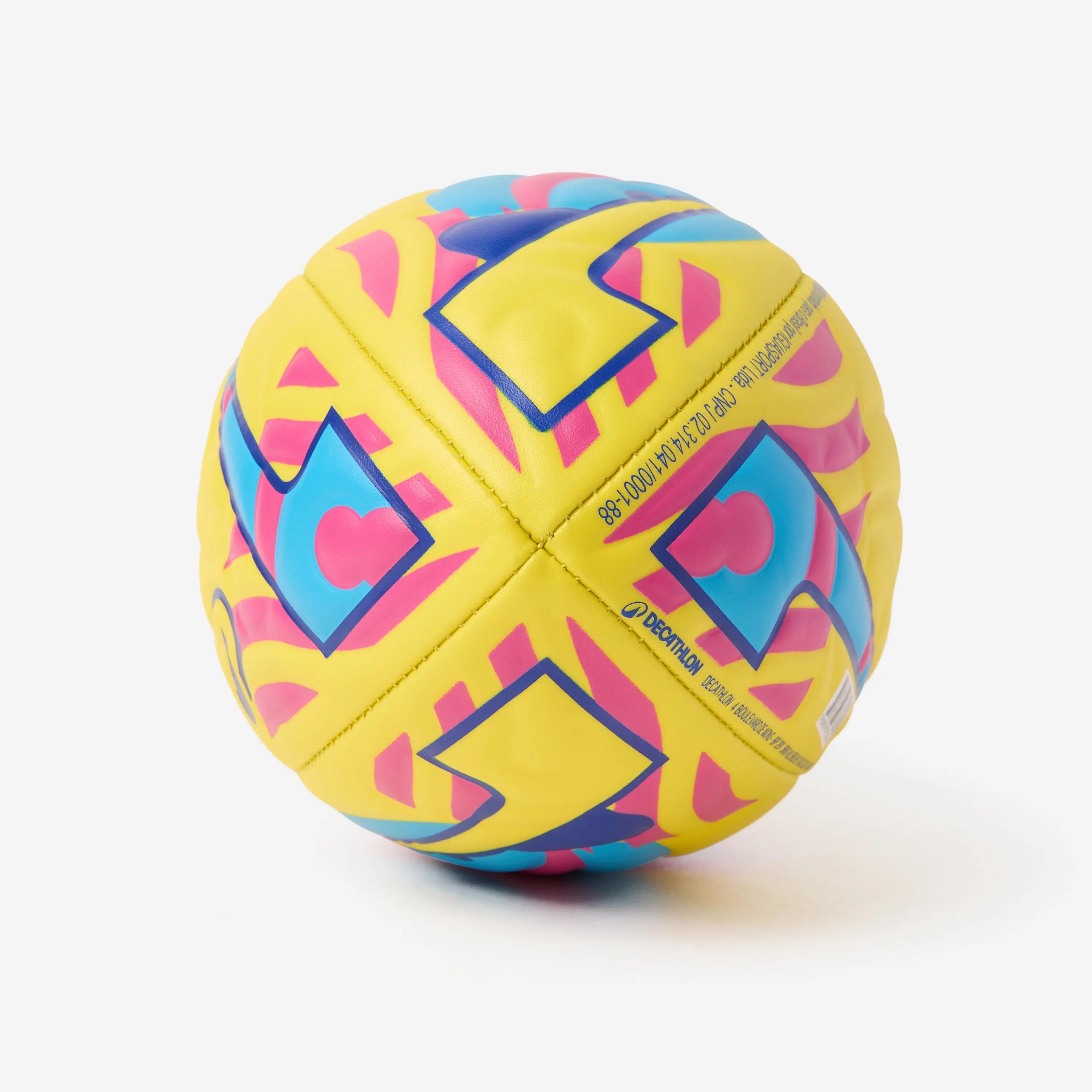 Mini balón de rugby playa, talla 2 mini, Midi City amarillo azul 2/5