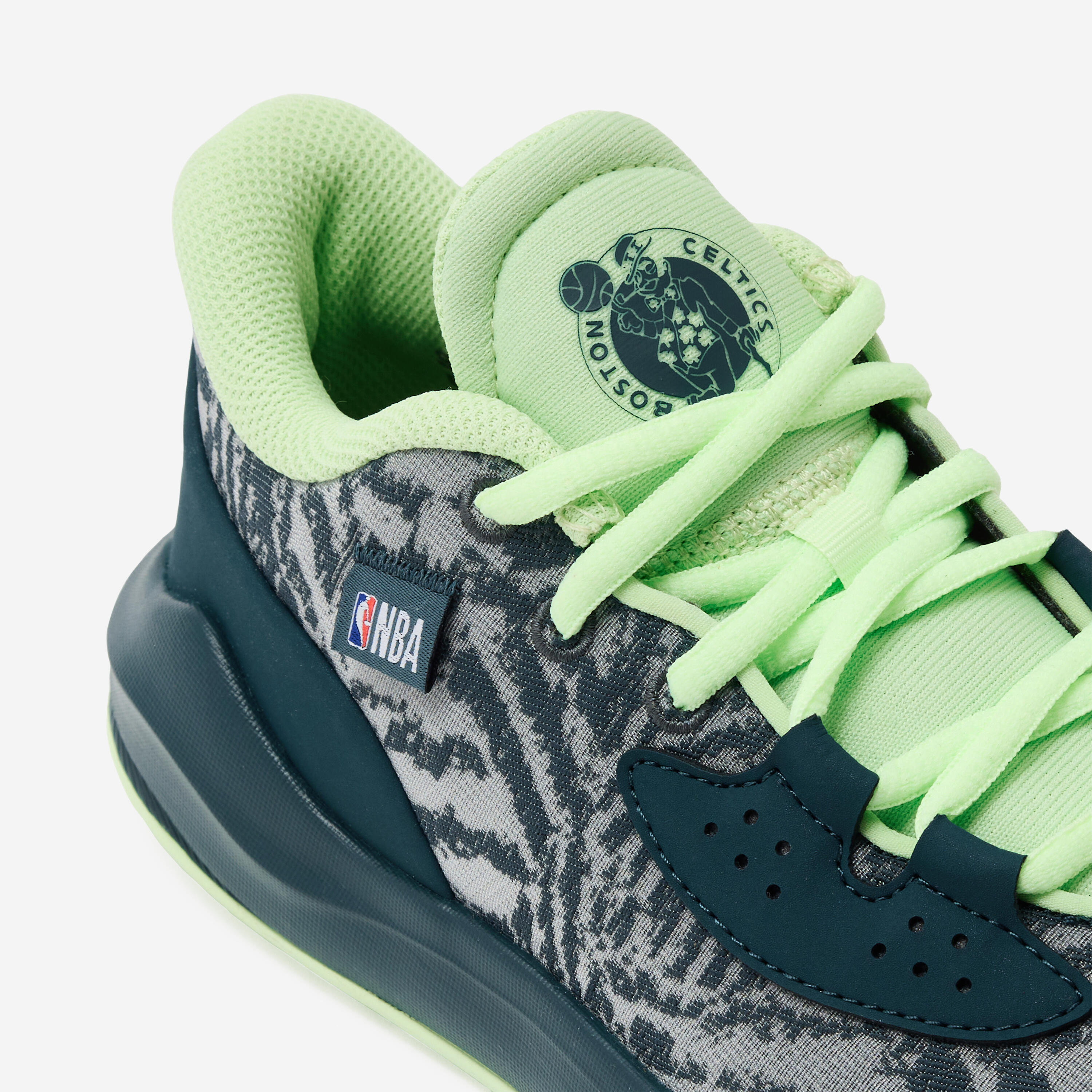 Chaussure de basketball NBA Boston celtics enfant - FAST 900 LOW noire et verte 3/6
