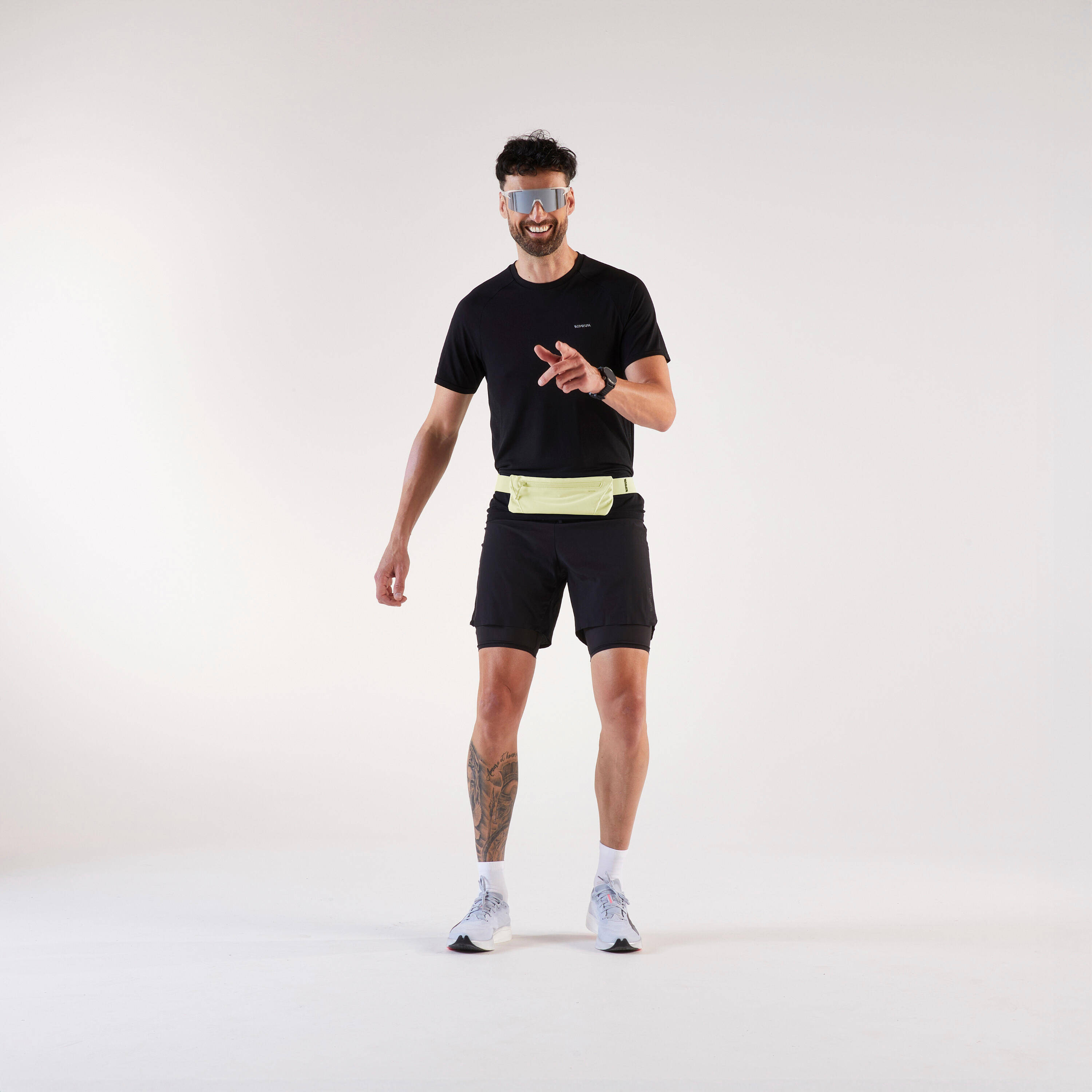 Men's and Women's Running Smartphone Belt KIPRUN Basic 2 - yellow -  4
