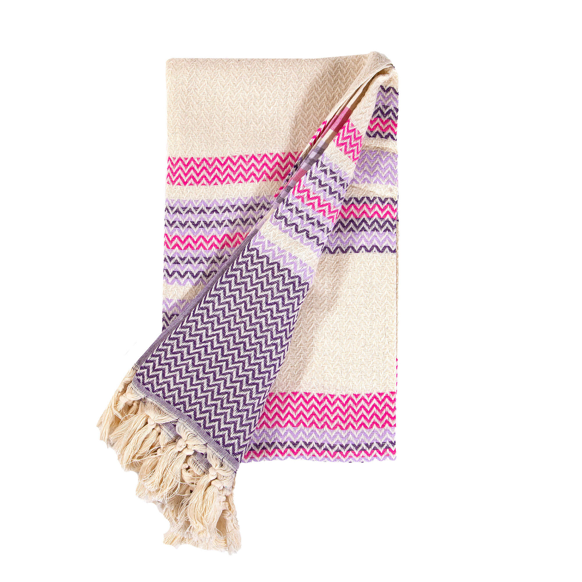 Toalha Praia Paréo 90x170 Zigzag Rosa 2/3