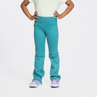 Girls' High-Waisted Flared Fitness Leggings - Purple