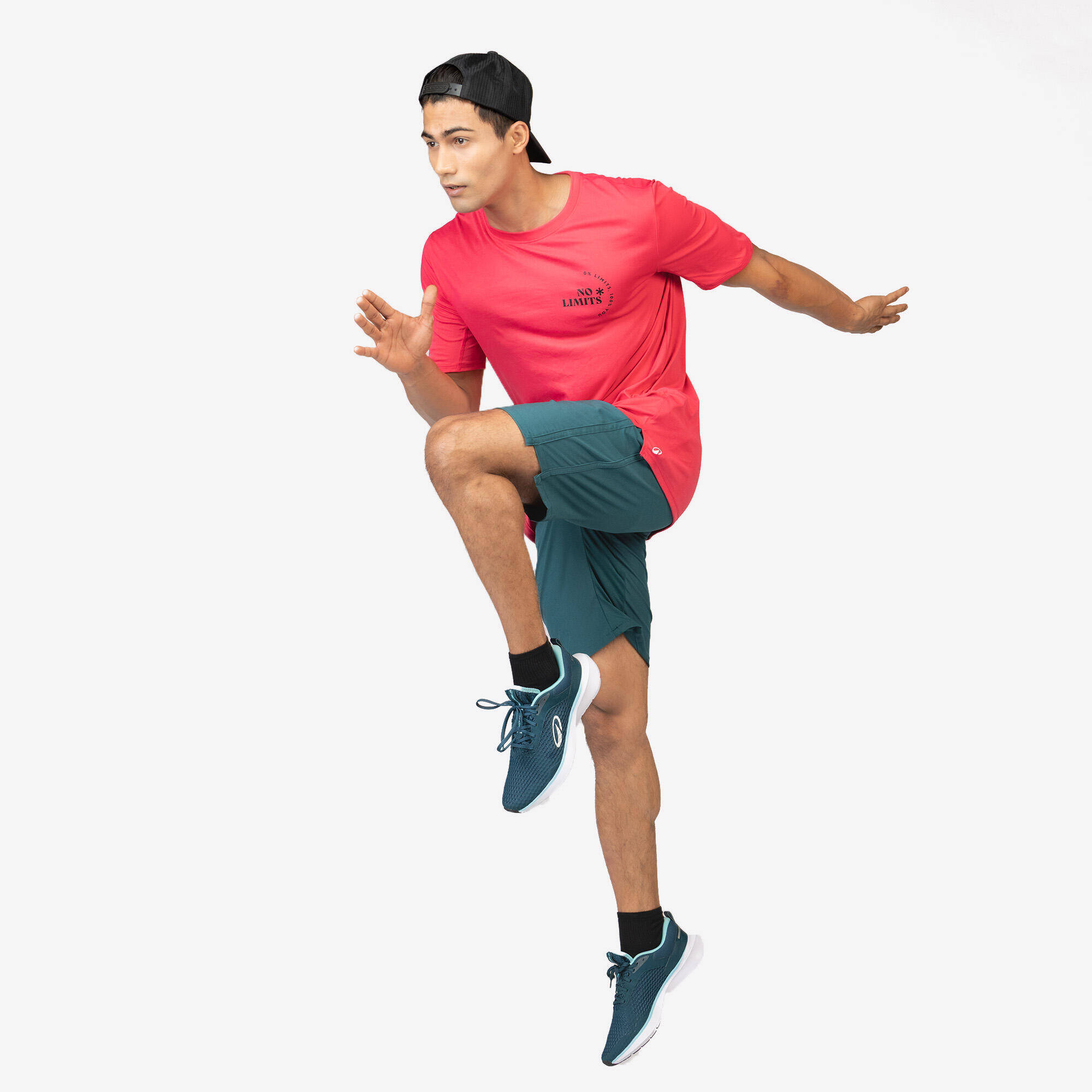 Men's Short-Sleeved Crew Neck Breathable Fitness T-Shirt - Cherry pink -  2