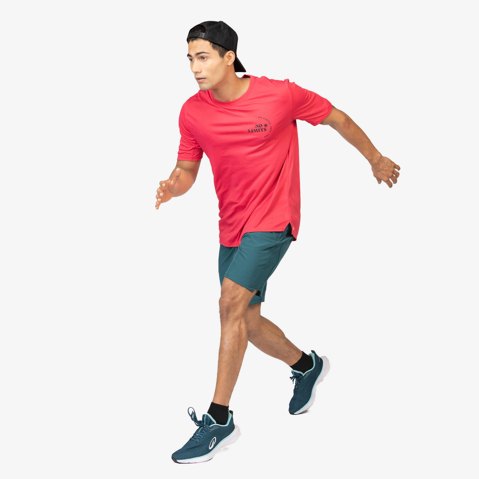 Men's Short-Sleeved Crew Neck Breathable Fitness T-Shirt - Cherry pink -  1