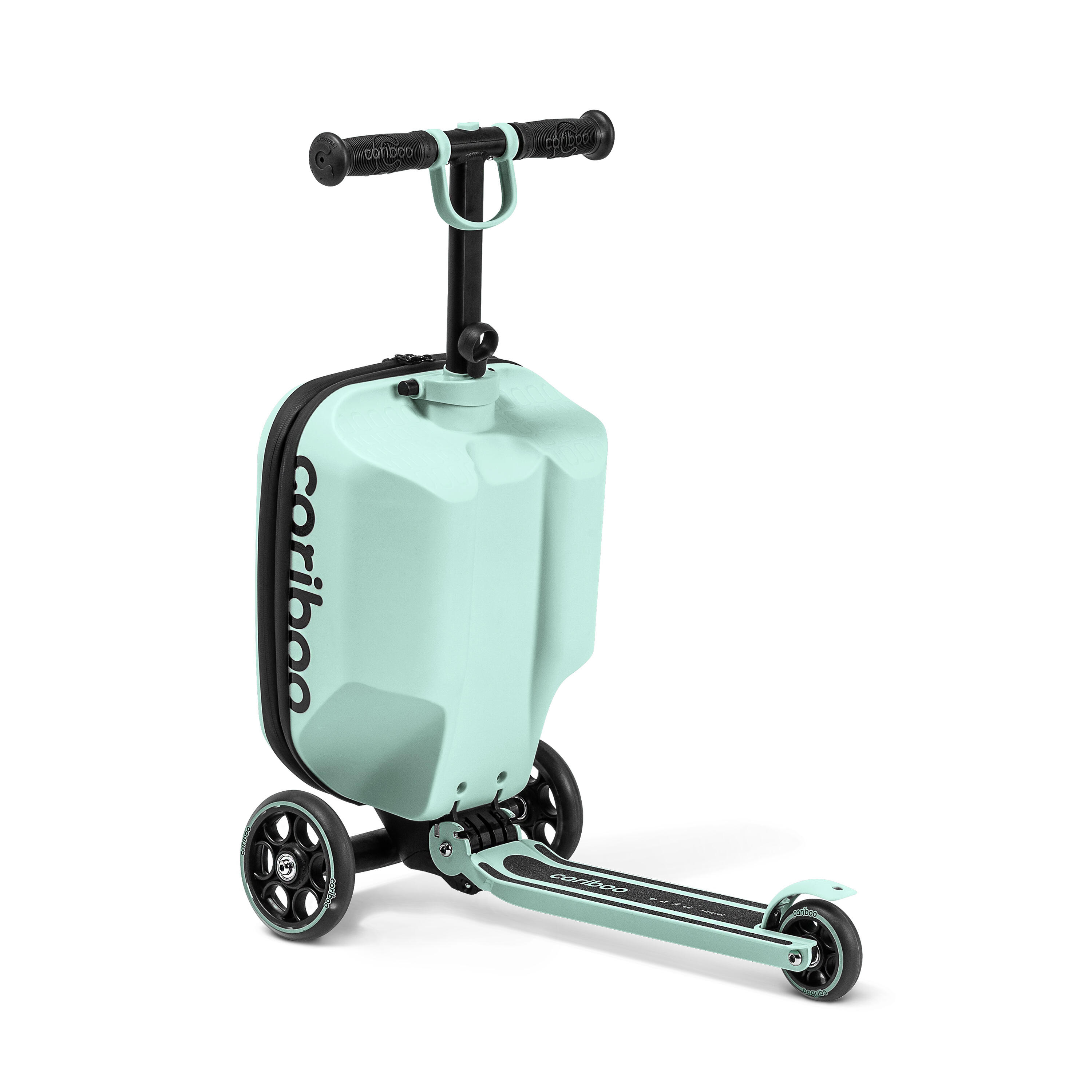 Hulajnoga trójkołowa z walizką Cariboo iTravel Mint koła LED 9/9