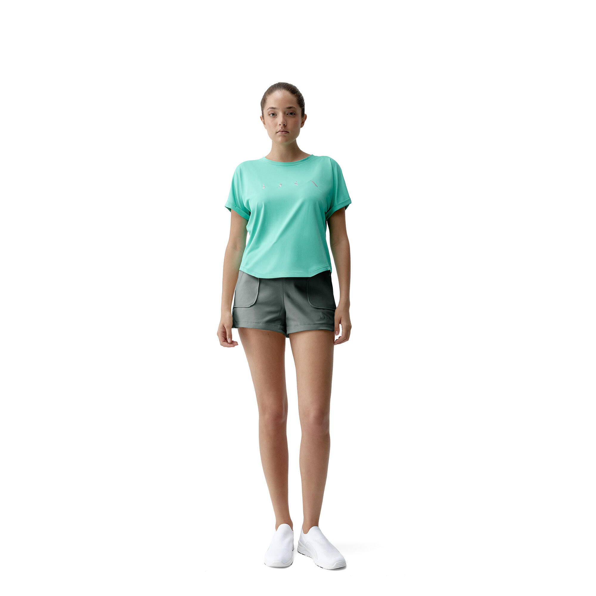 Camiseta manga corta fitness Mujer Born azami verde 6/6