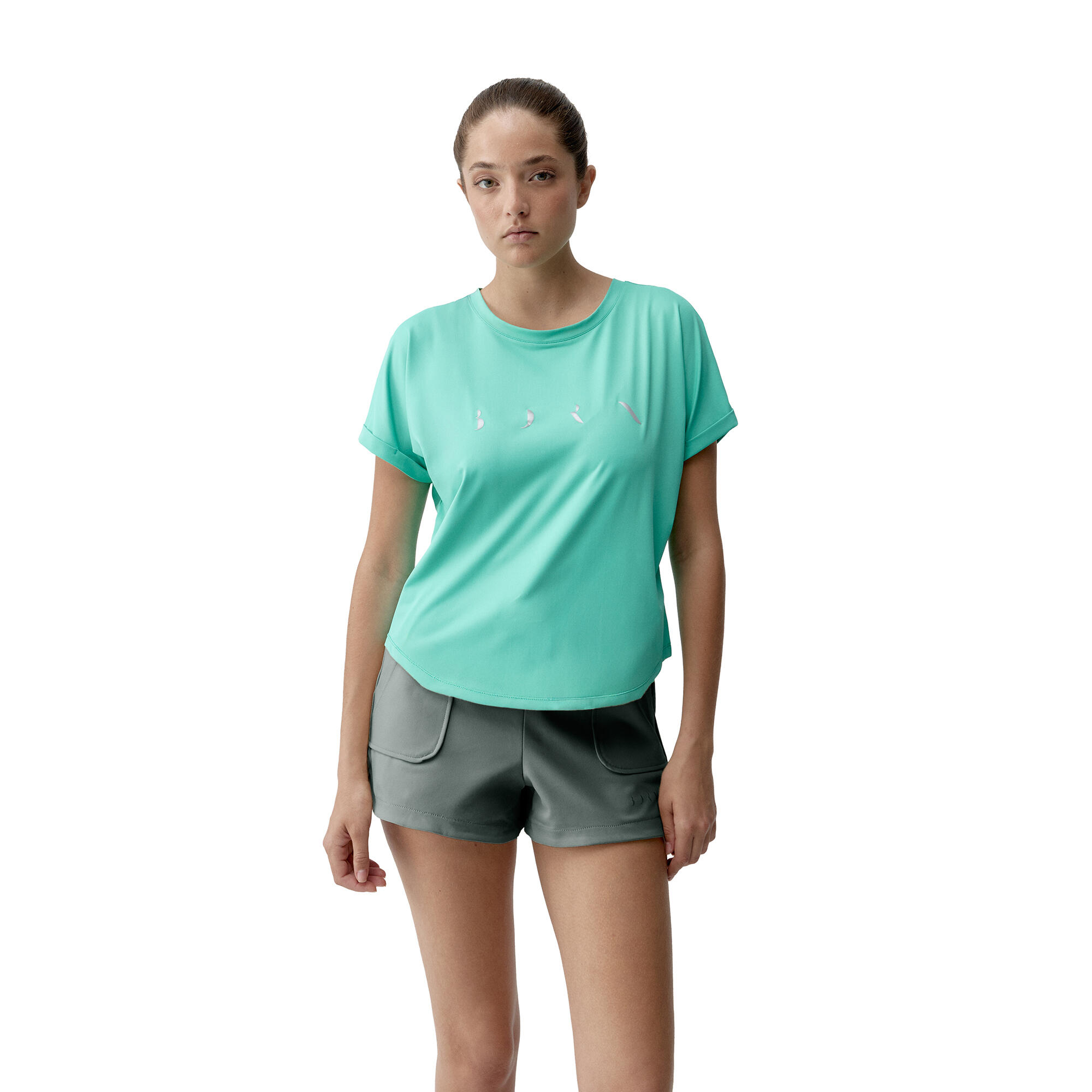 Camiseta manga corta fitness Mujer Born azami verde 4/6