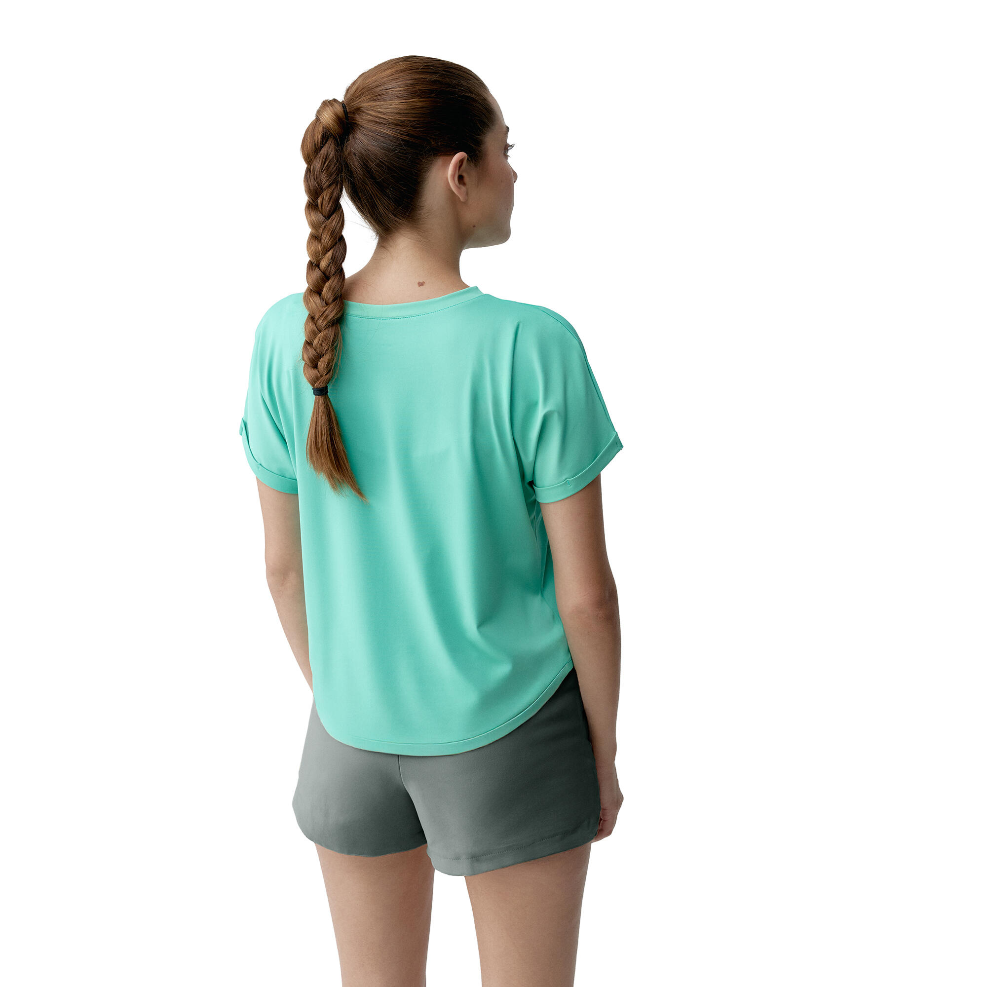 Camiseta manga corta fitness Mujer Born azami verde 2/6