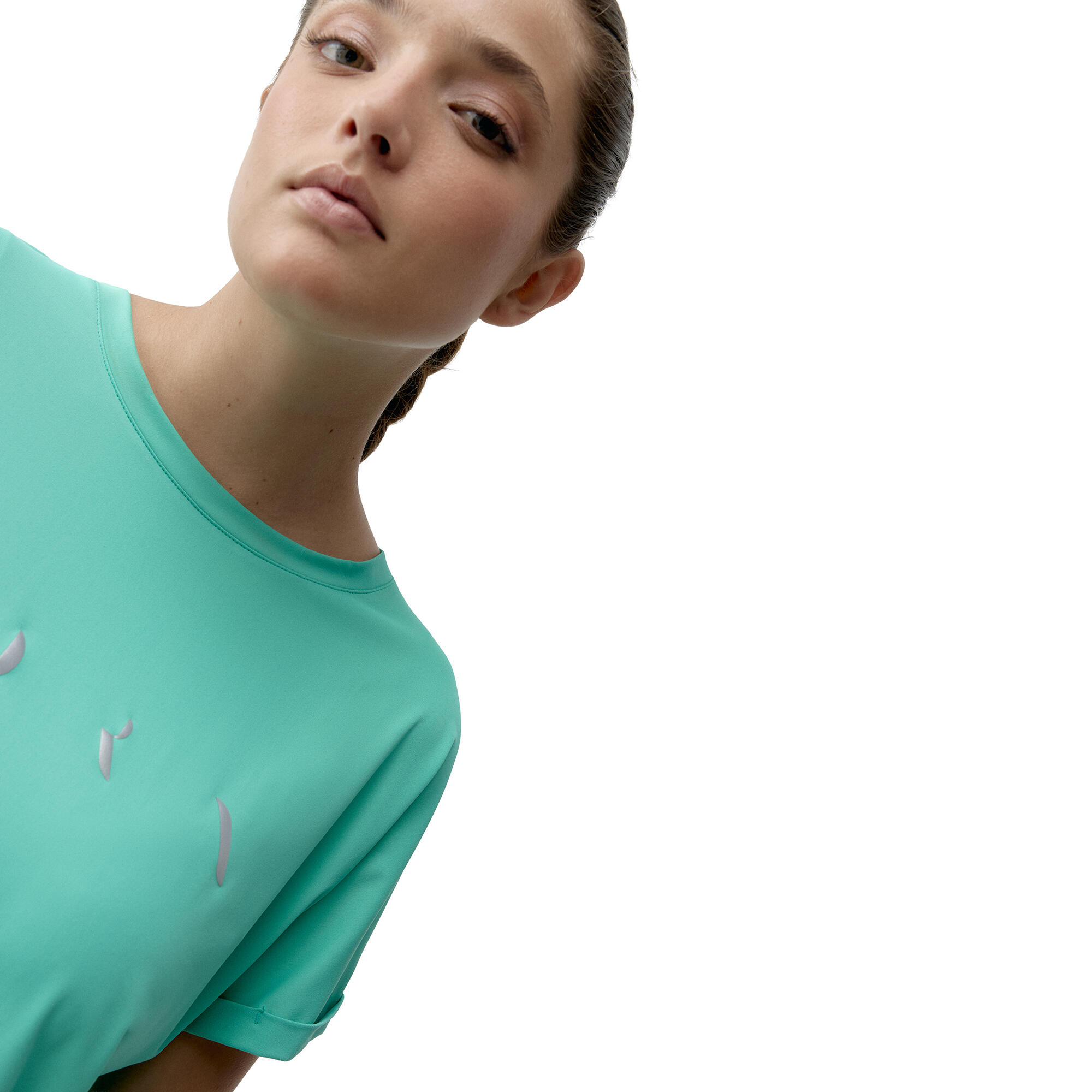 Camiseta manga corta fitness Mujer Born azami verde 3/6