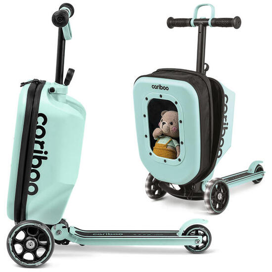 Hulajnoga trójkołowa z walizką Cariboo iTravel Mint koła LED