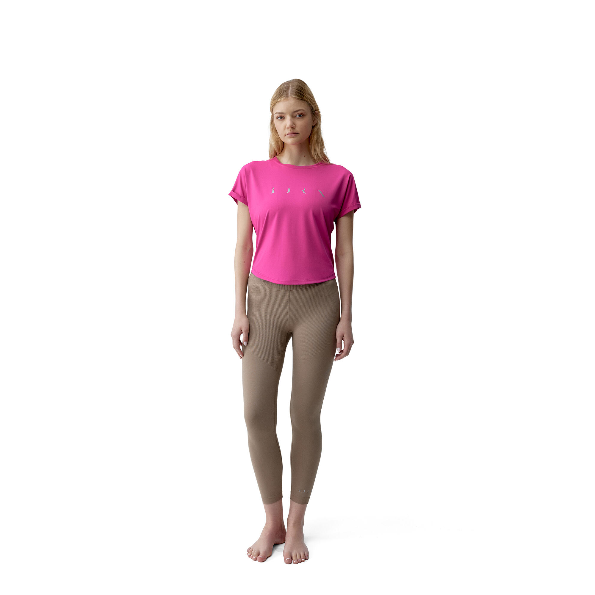 Camiseta manga corta fitness Mujer Born azami fucsia 4/5