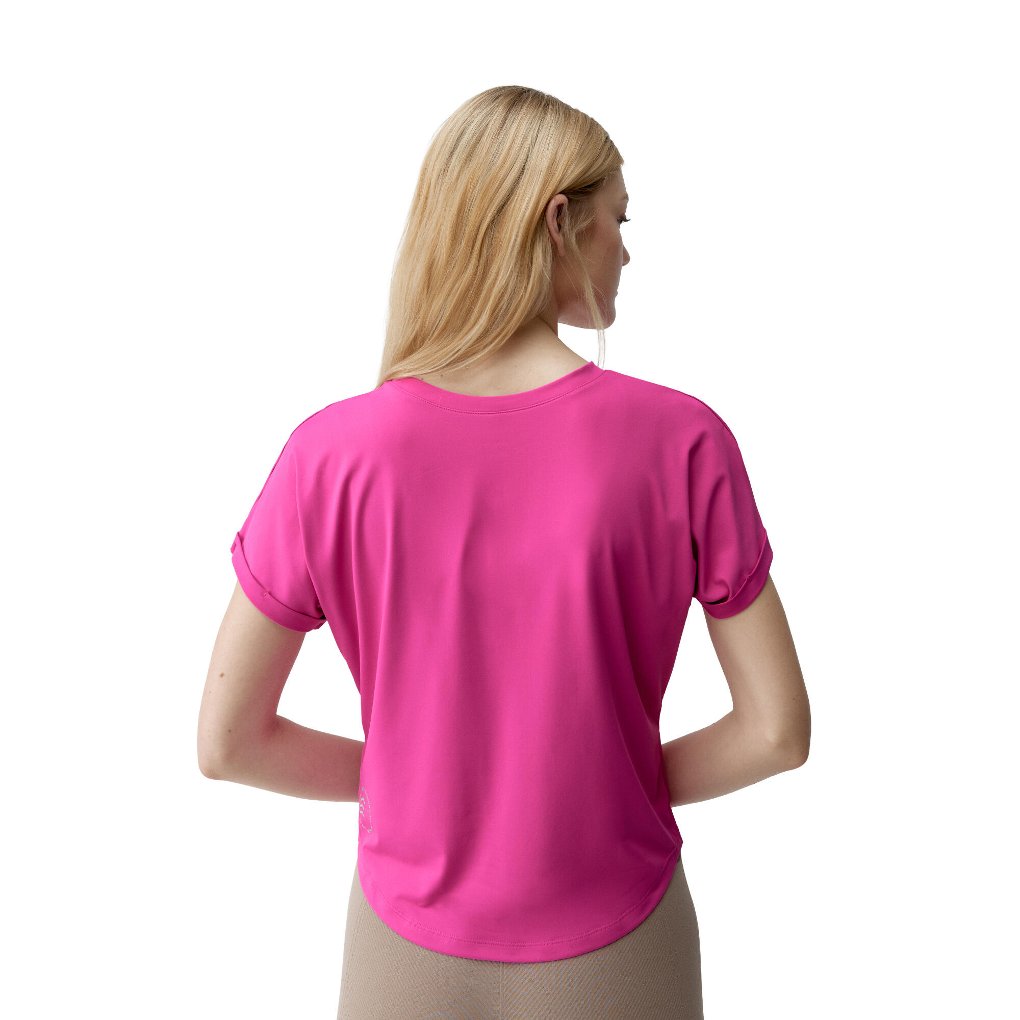 Camiseta manga corta fitness Mujer Born azami fucsia 2/5