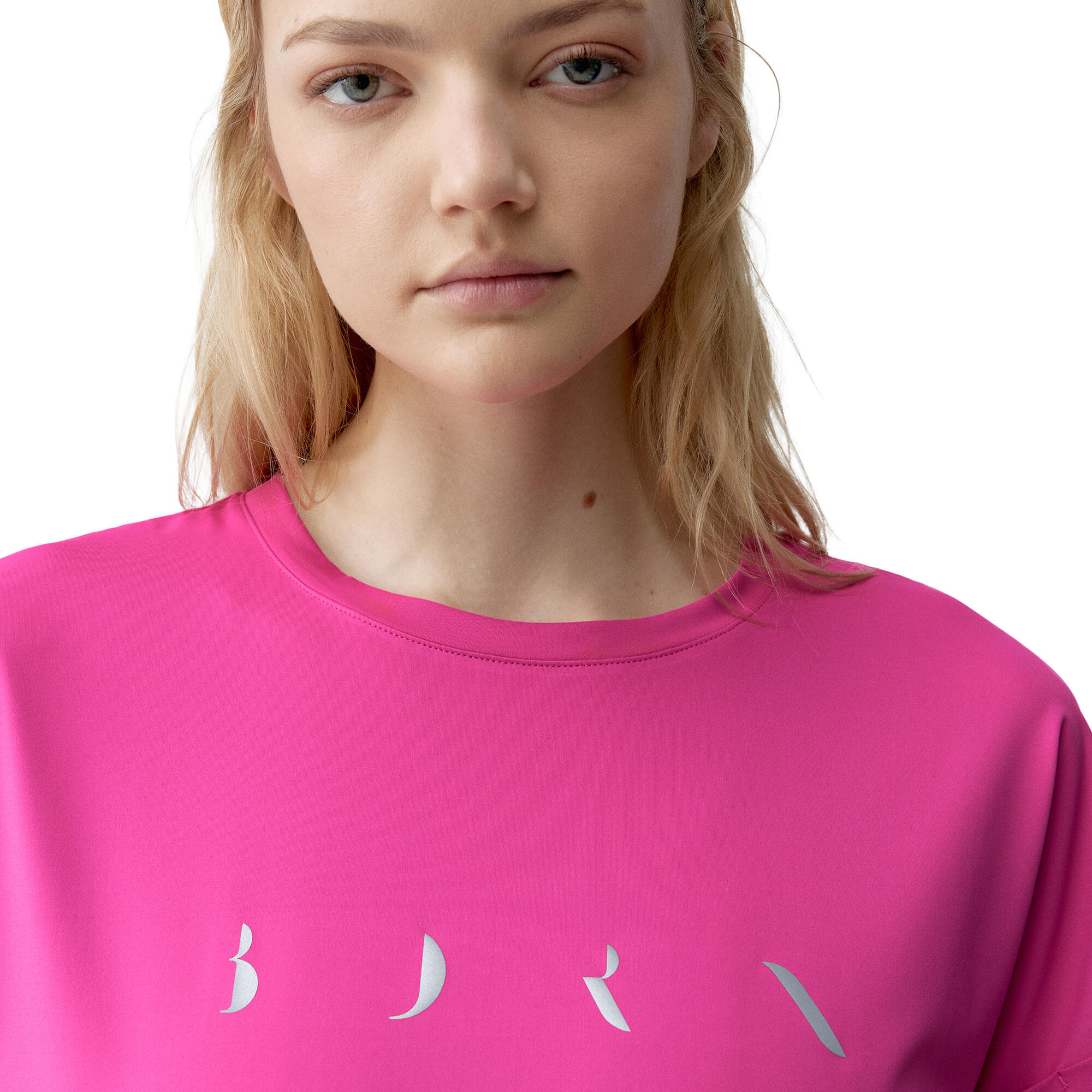 Camiseta manga corta fitness Mujer Born azami fucsia 3/5