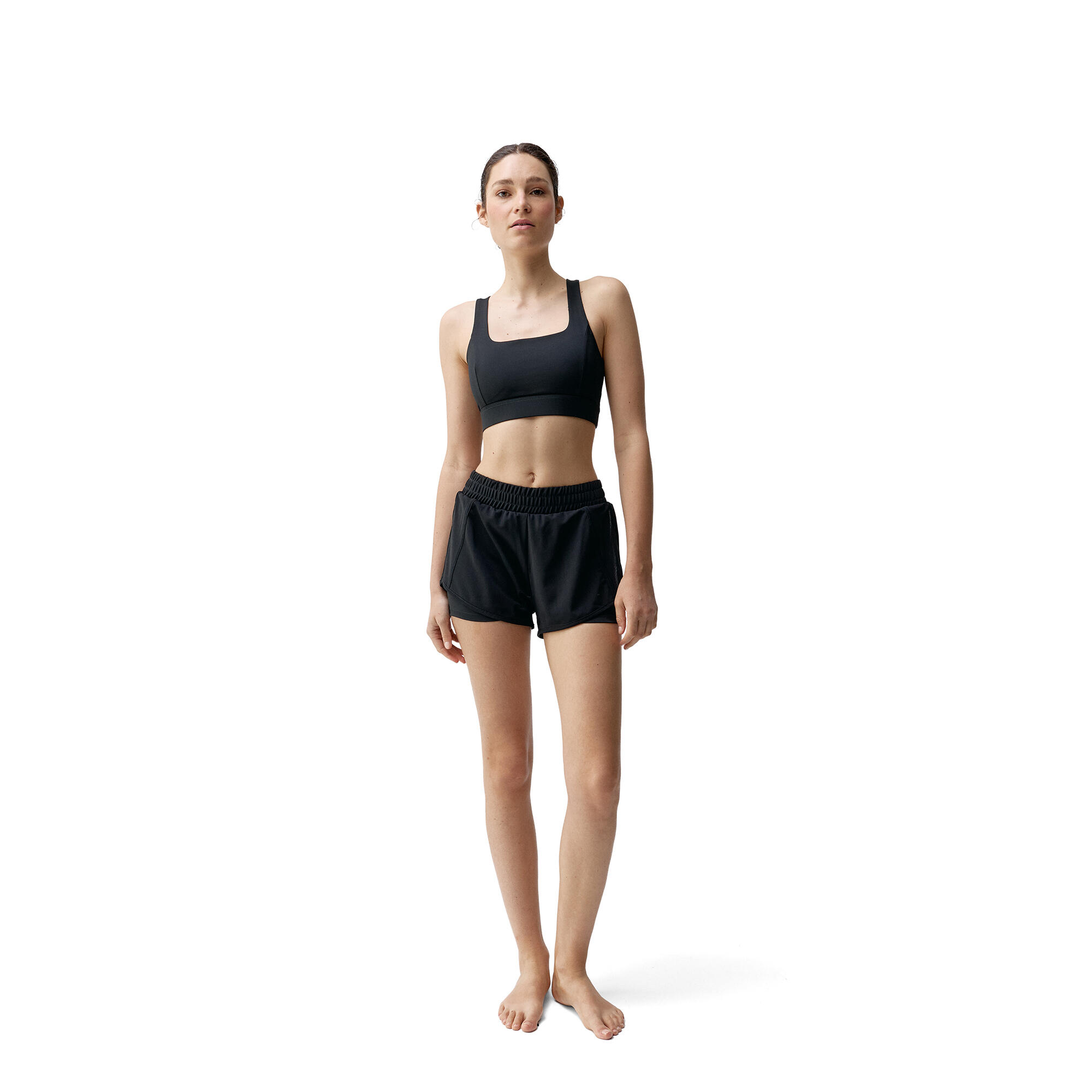Short corto mujer 2 en 1 negro Born Living Yoga Padma 2/5
