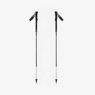 Pair of compact, carbon trekking poles Sprint - Black