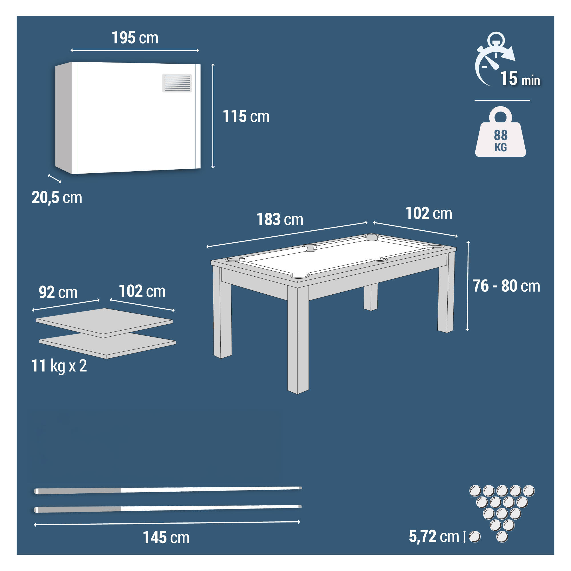 Billardtisch umbaubar BT600 9/23