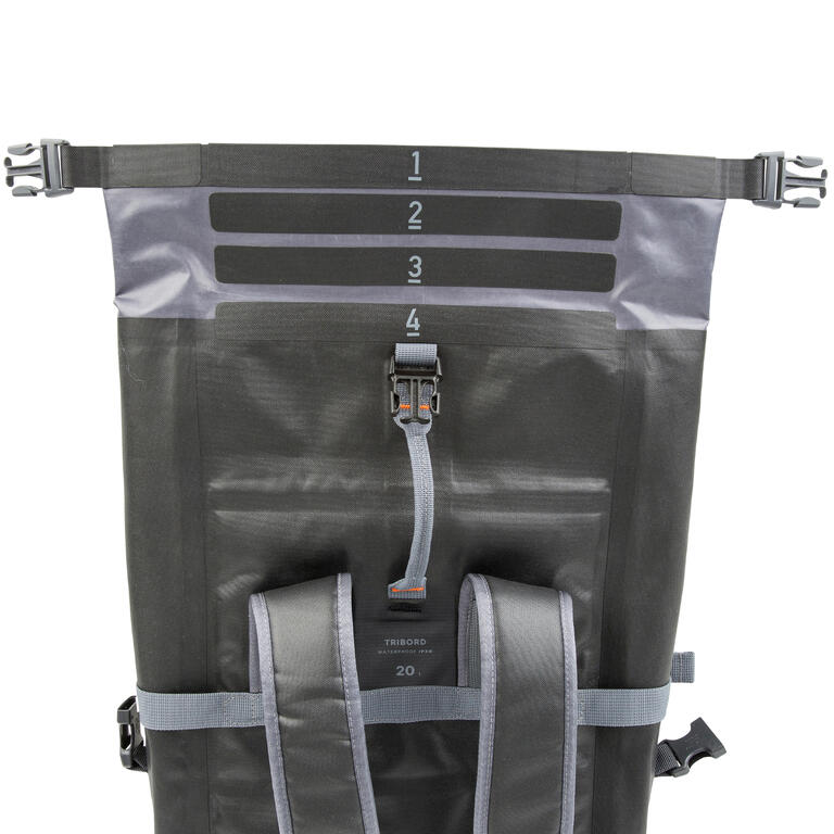 Waterproof 20L backpack in black