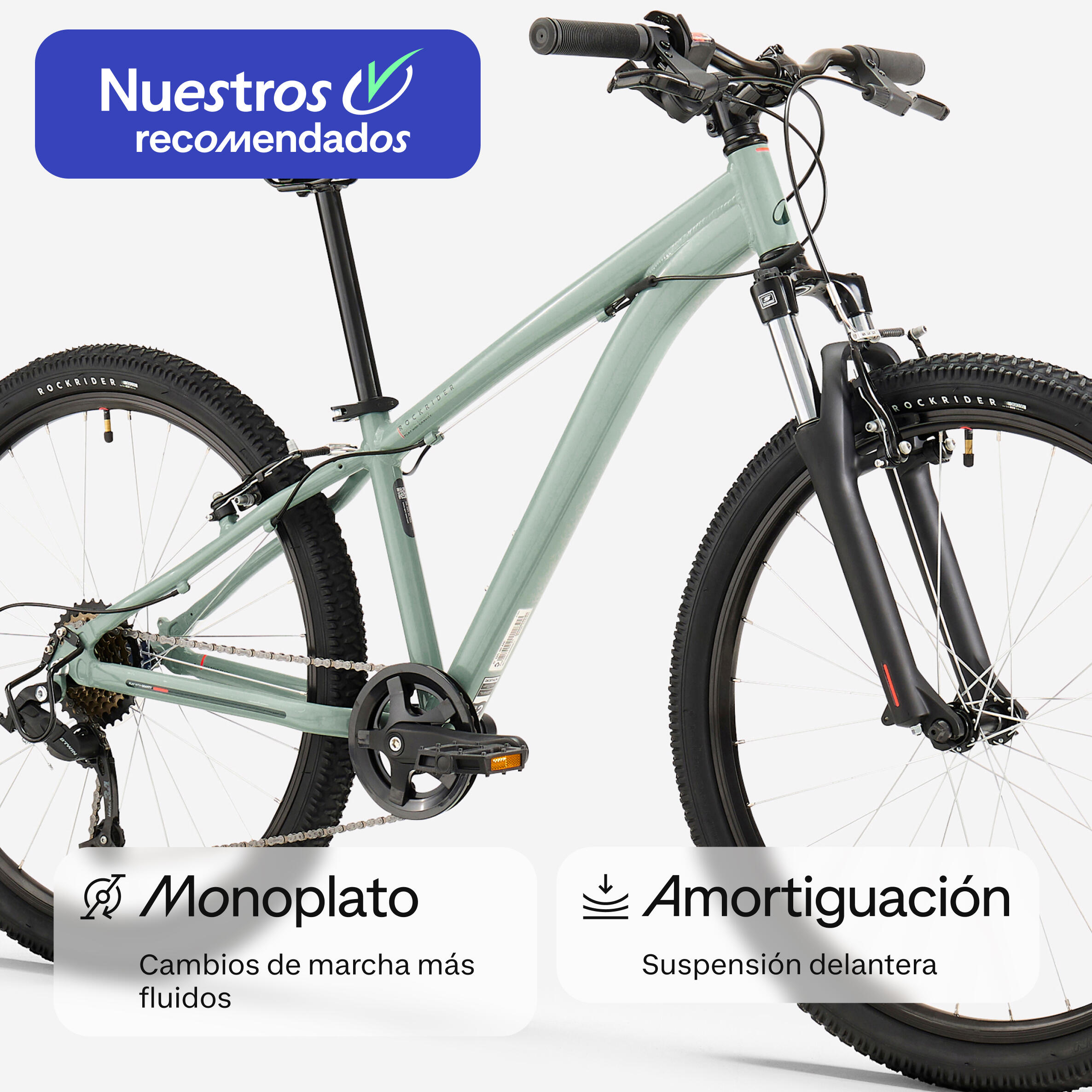 Bicicleta Niños MTB EXPL 500 9-12 Años Caqui 26" 2/9