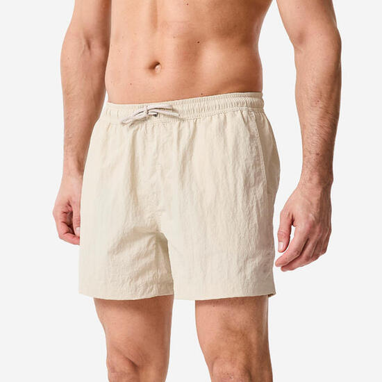 Boardshort surf short de bain court 15" homme, 100 Froissé beige