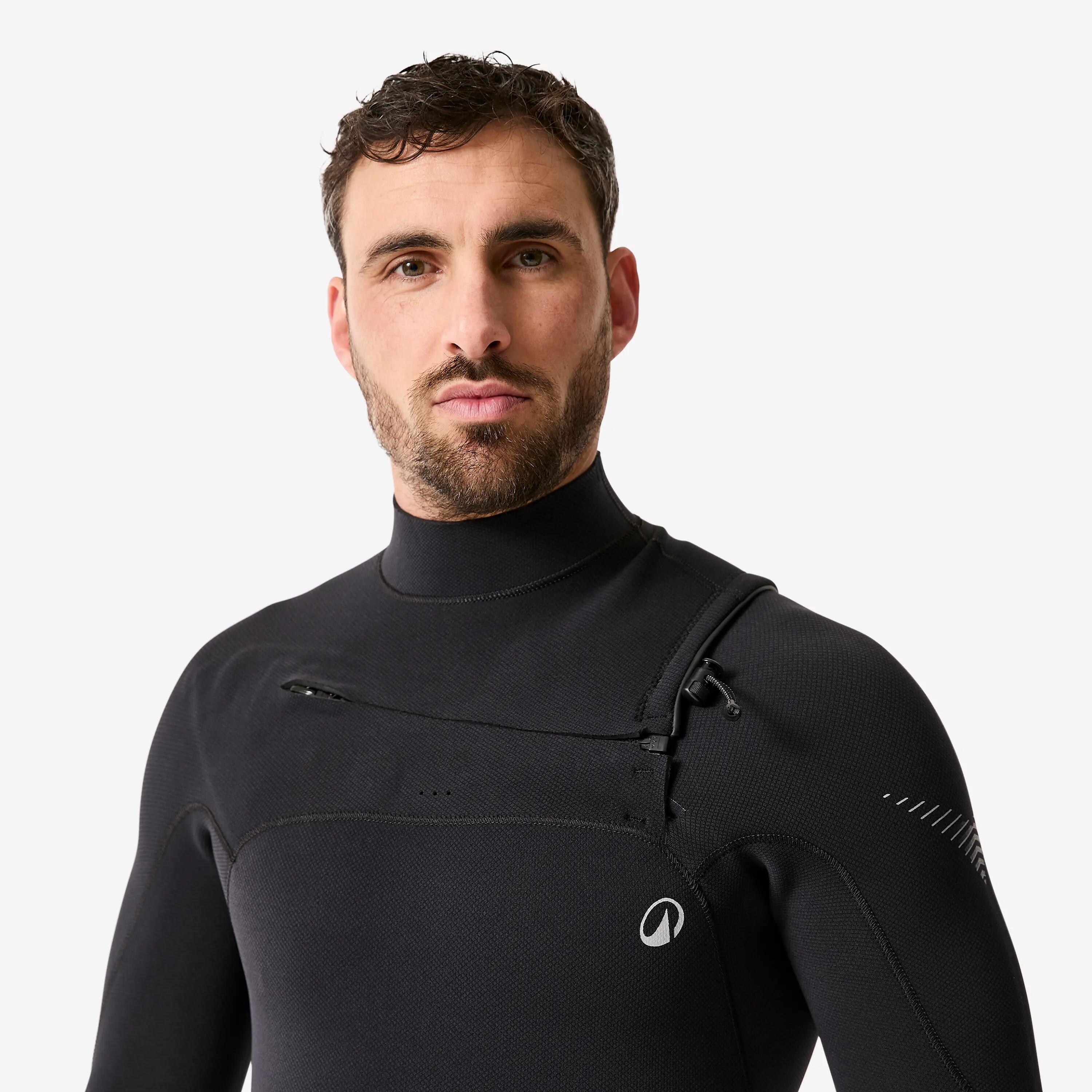 Fato de surf 4/3mm em borracha natural homem, 900 preto 6/10