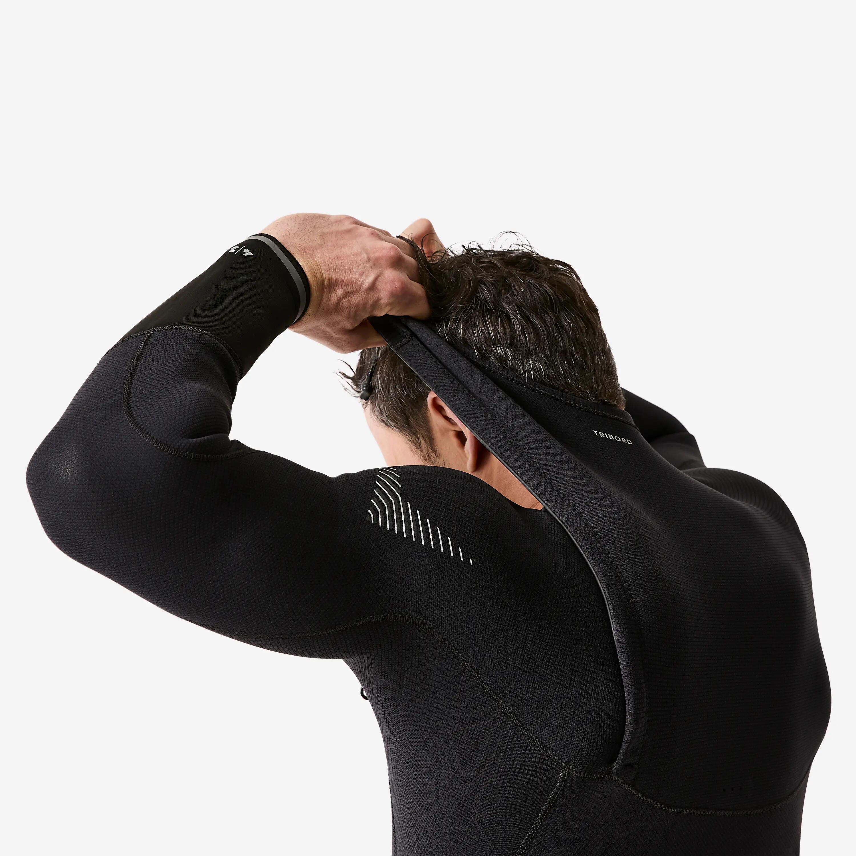 Fato de surf 4/3mm em borracha natural homem, 900 preto 4/10