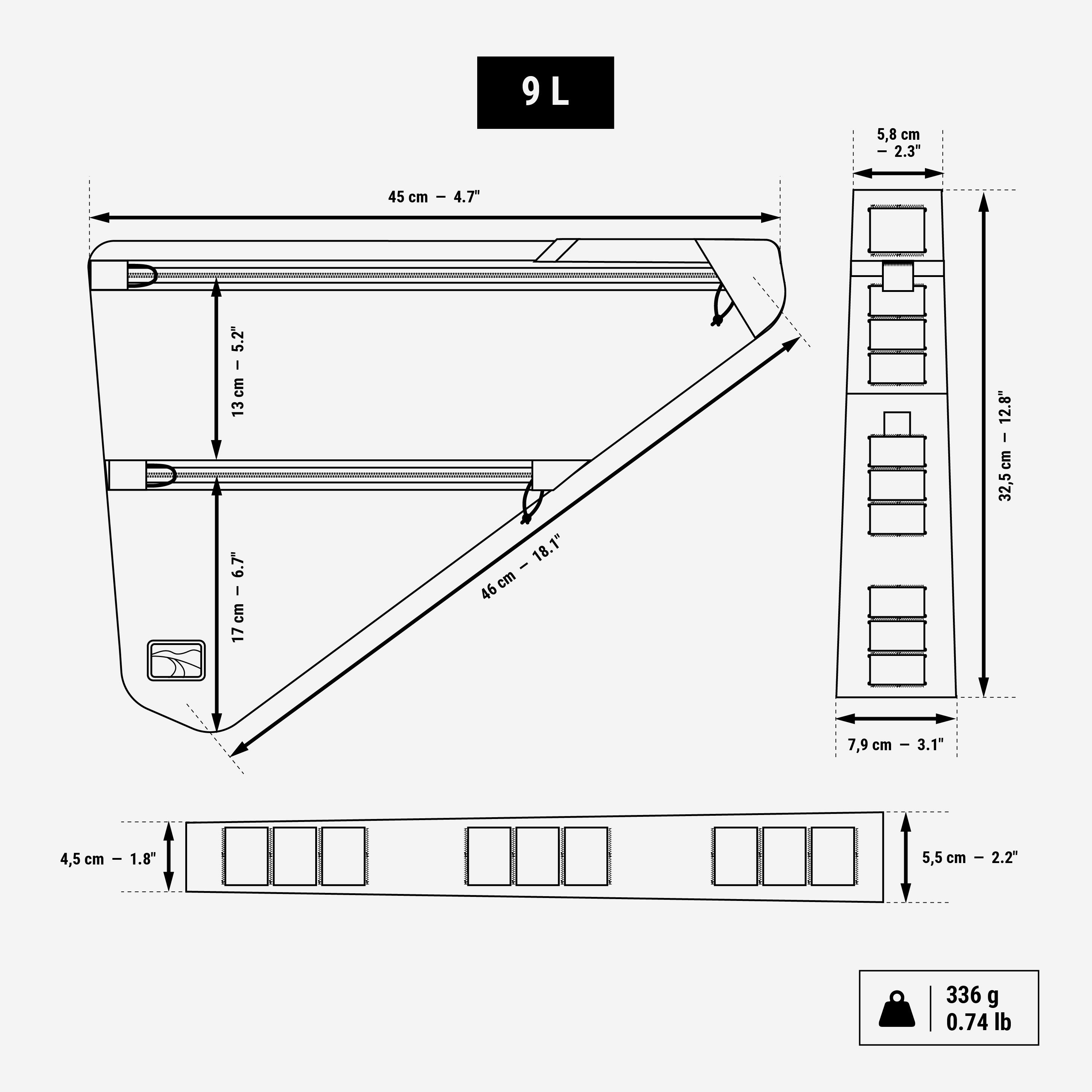 Sacoche de vélo cadre intégral 8,5 L, ADVT 500 - ROCKRIDER