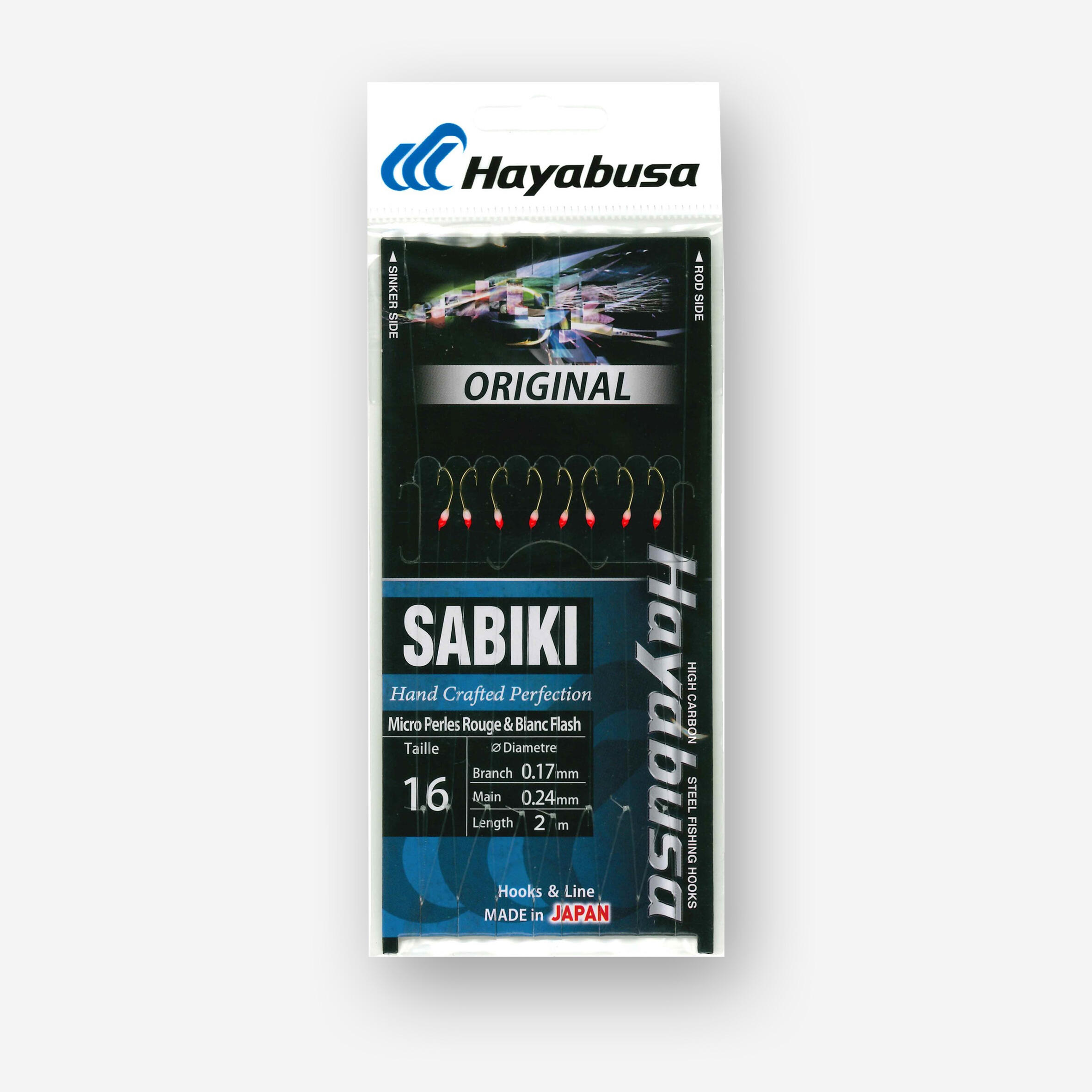 HAYABUSA Sabiki Micro Perles Rouge & Blanc Flash mitraillette