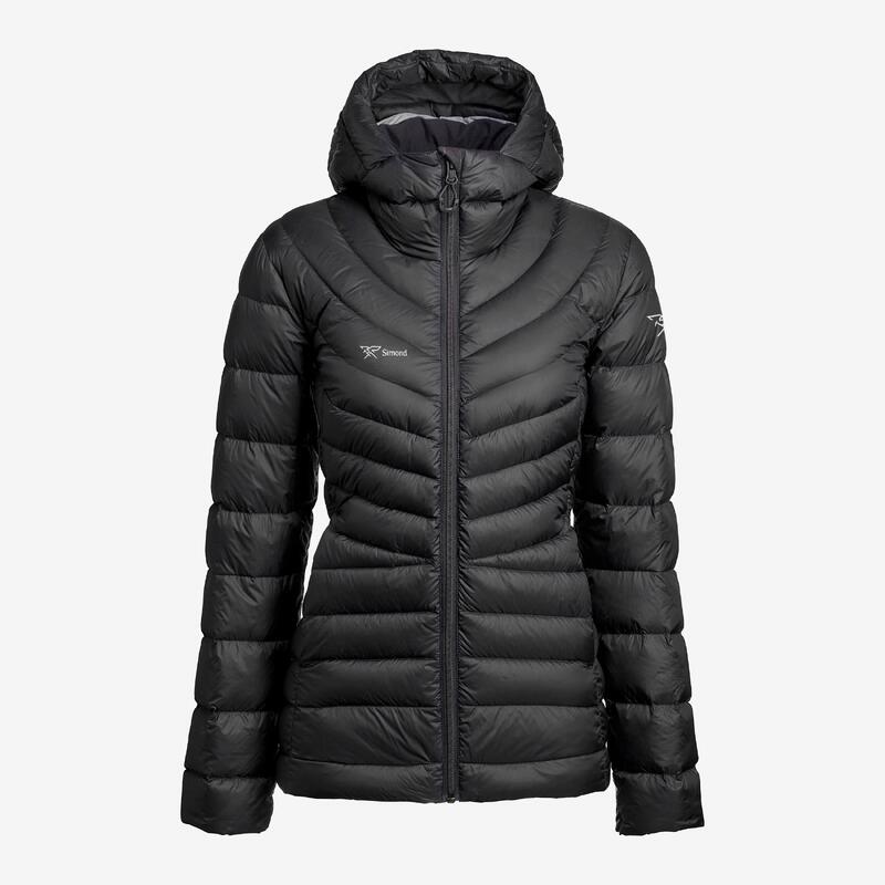 Kadın Outdoor Trekking Kapüşonlu Şişme Mont - Kuş Tüyü - Siyah - mt500 -10 °C