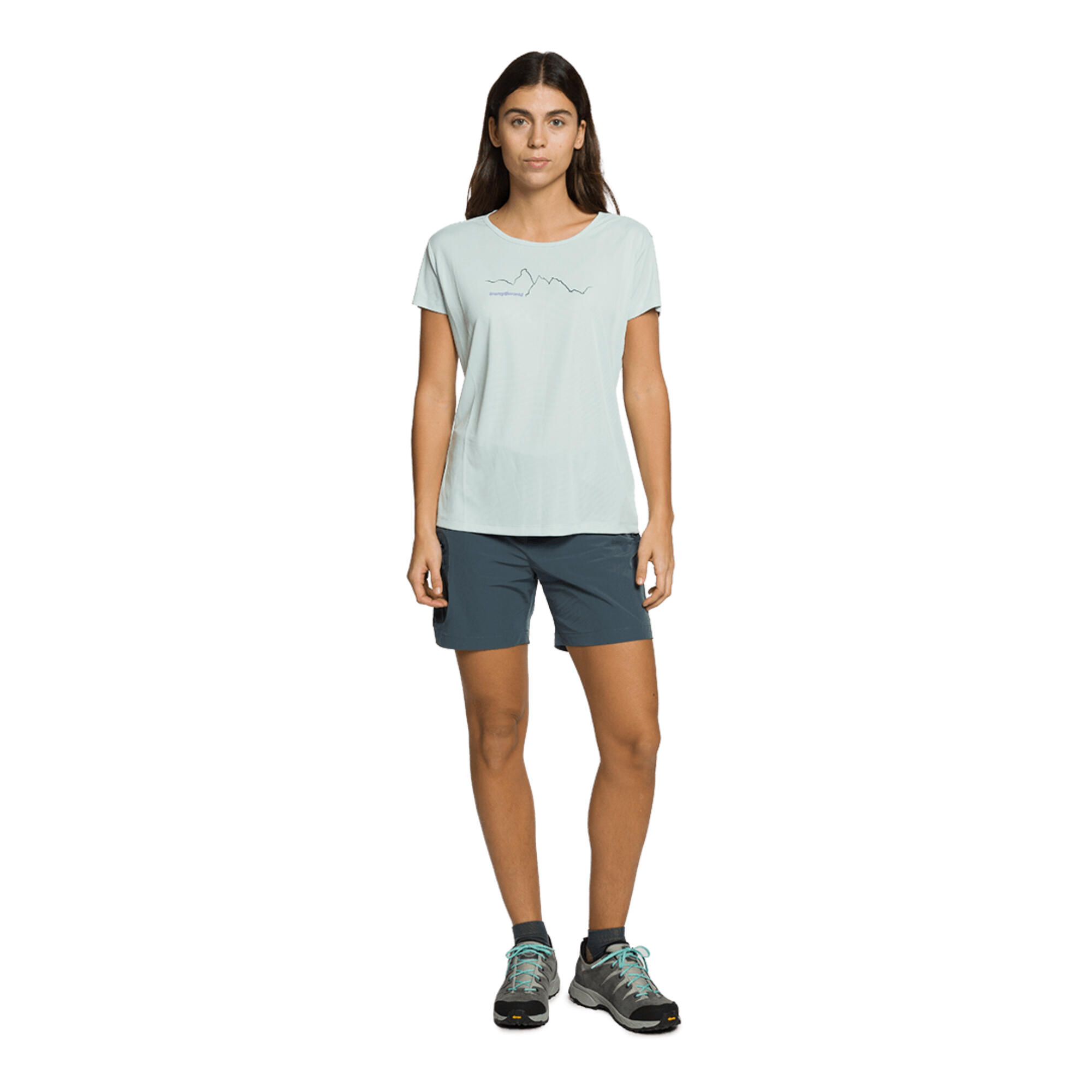 Pantalón corto de montaña y trekking Mujer Trangoworld Renedo Gris 2/3