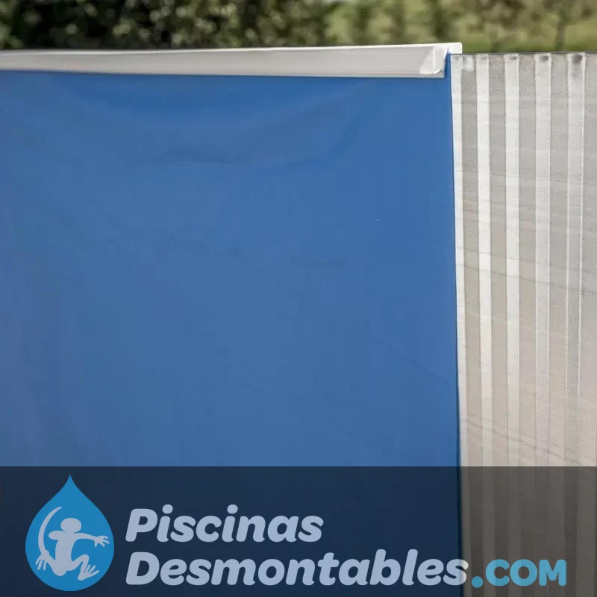 Piscina Desmontable ovalada color antracita 610 x 375 x 132 cm de acero GRE - CD 8/10