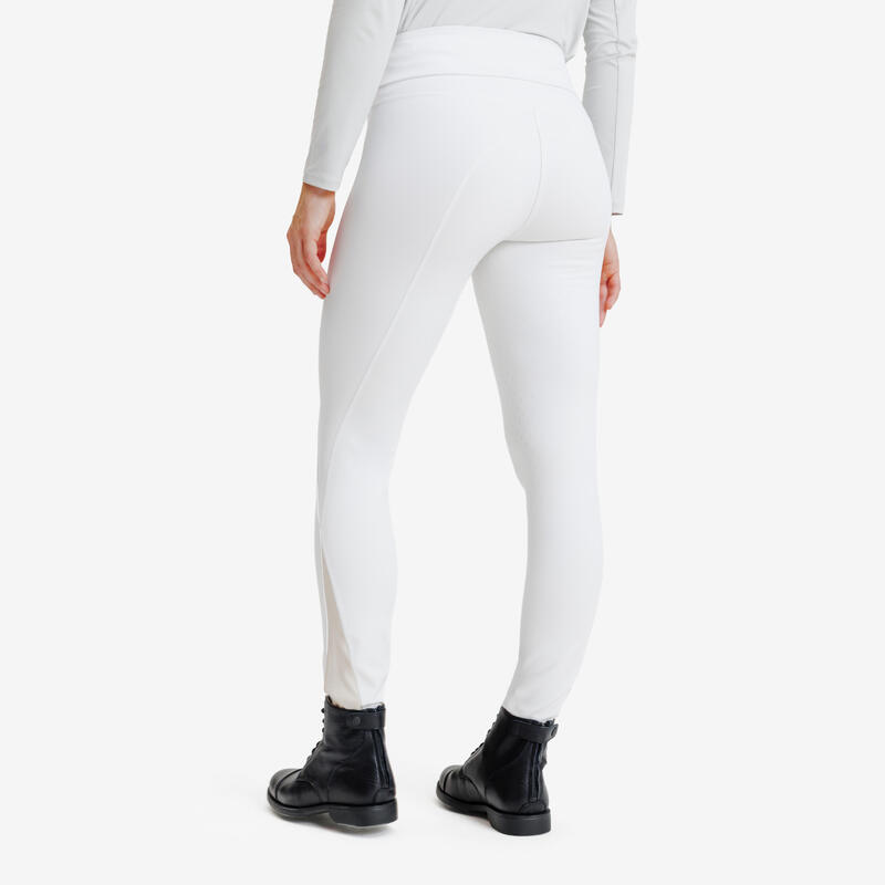 Pantalon concurs echitație 500 Fullgrip Alb Damă