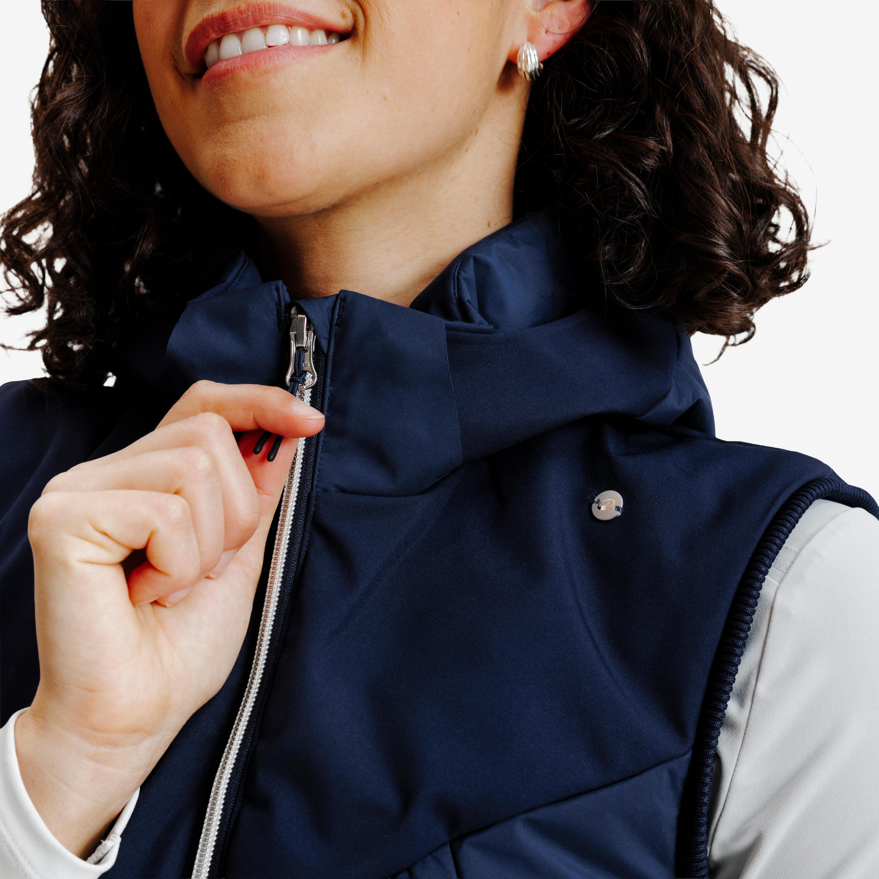 Doudoune équitation sans manches chaud femme - hiver - 900 marine 2/5