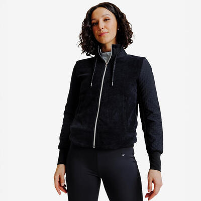 Felpa equitazione donna 500 blu-nero