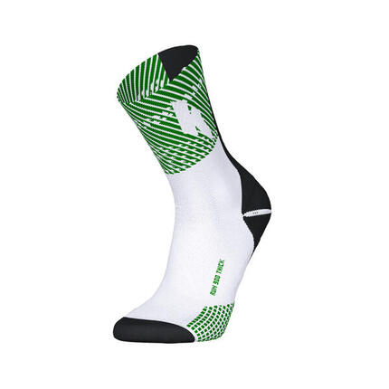 Chaussettes de running KIPRUN run900 épaisses mi-mollet blanche rose