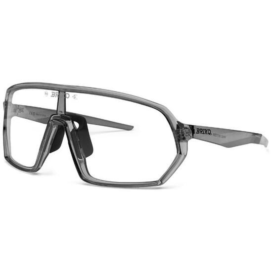 Occhiali da sole ciclismo Briko MIND REVO Fotocromatici Crystal Grey Shiny grigi