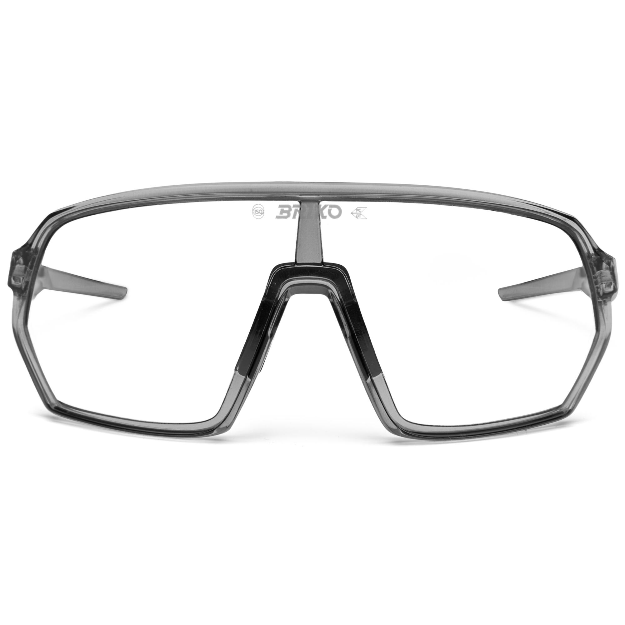 Occhiali da sole ciclismo Briko MIND REVO Fotocromatici Crystal Grey Shiny grigi 2/4