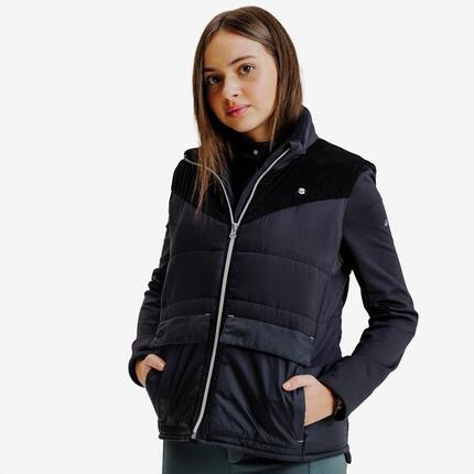 Veste sans manche équitation doudoune chaude enfant - Bleu / Violet