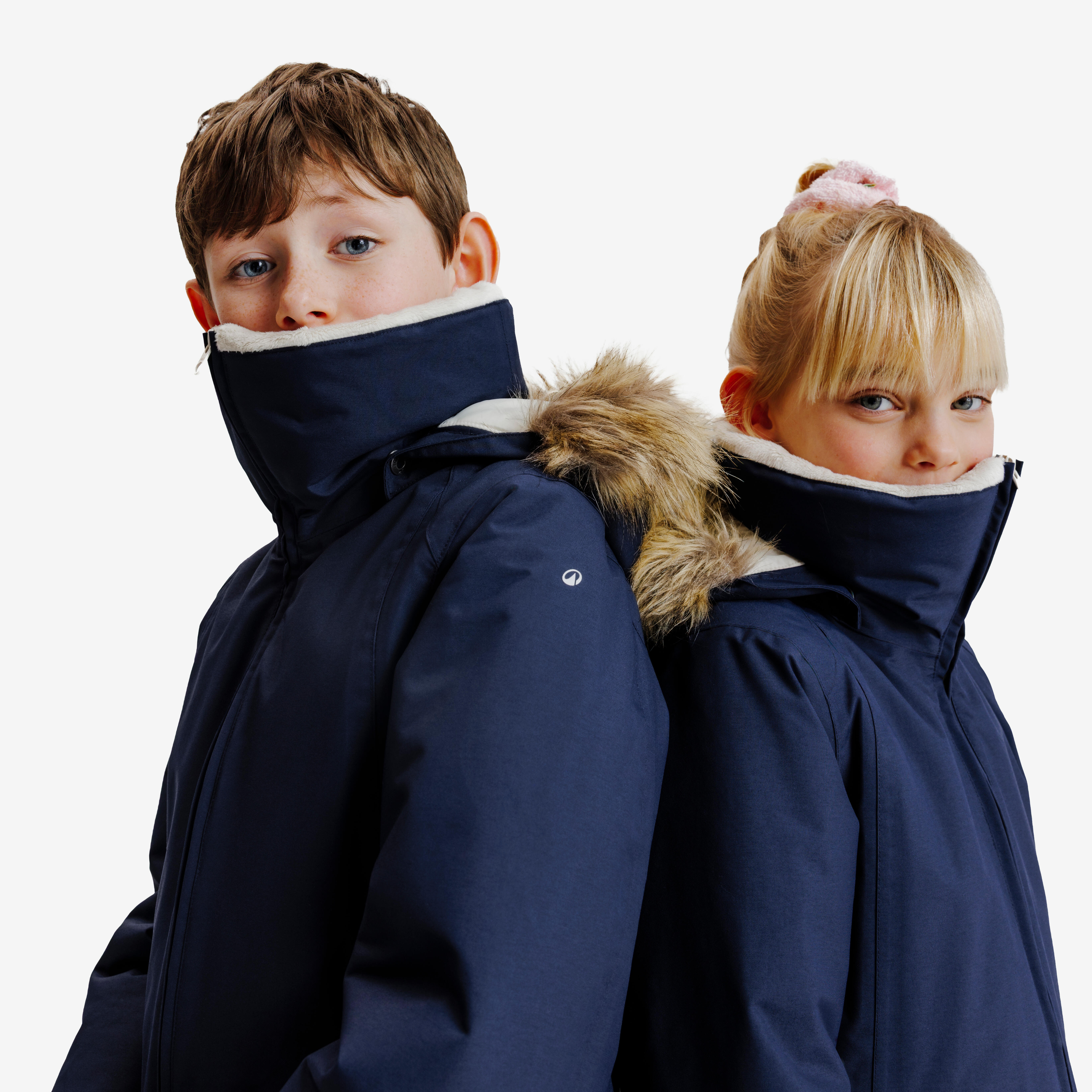 Parka d’équitation imperméable chaud enfant – 500 bleu - FOUGANZA