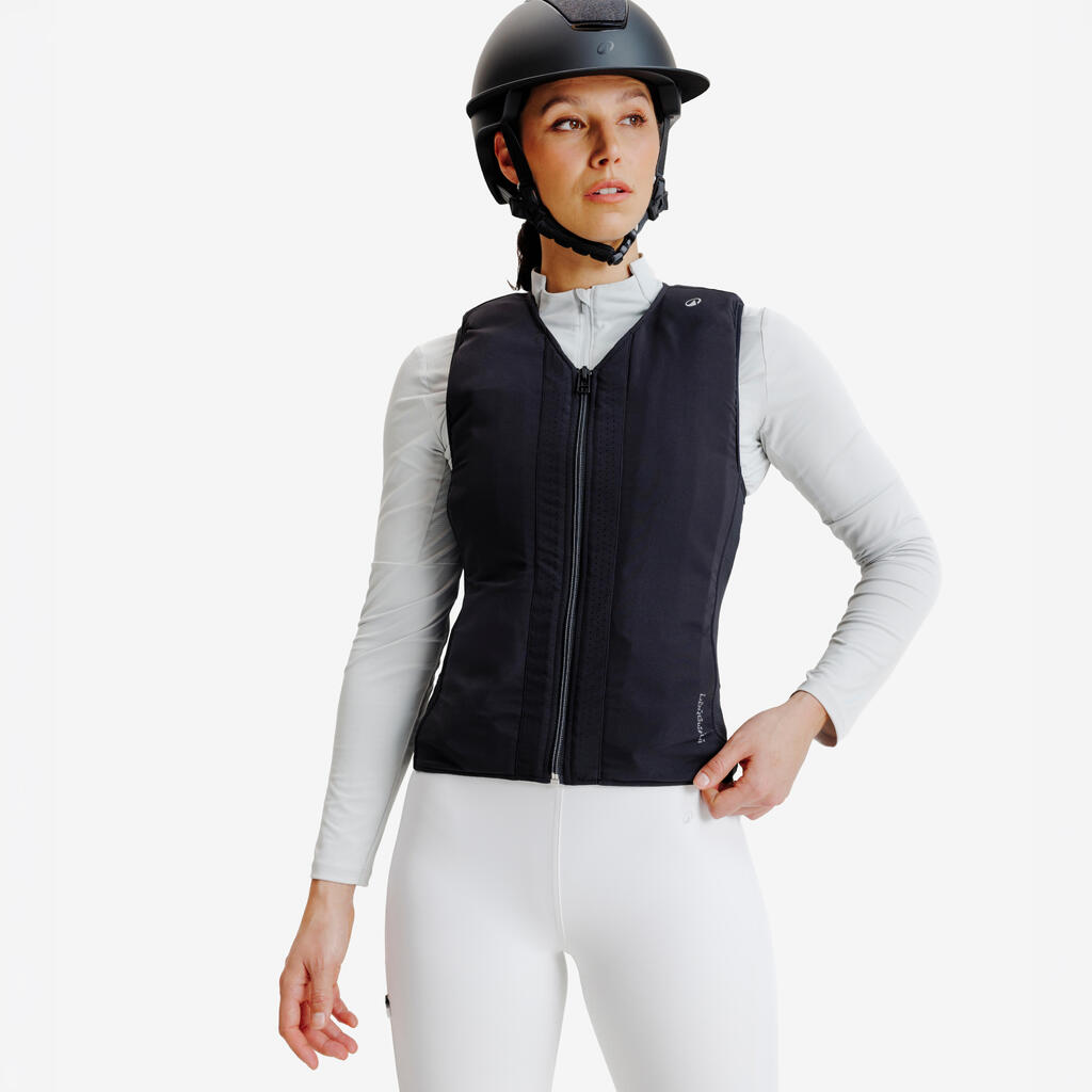 Črn jahalni ščitnik trupa AIRBAG za odrasle 