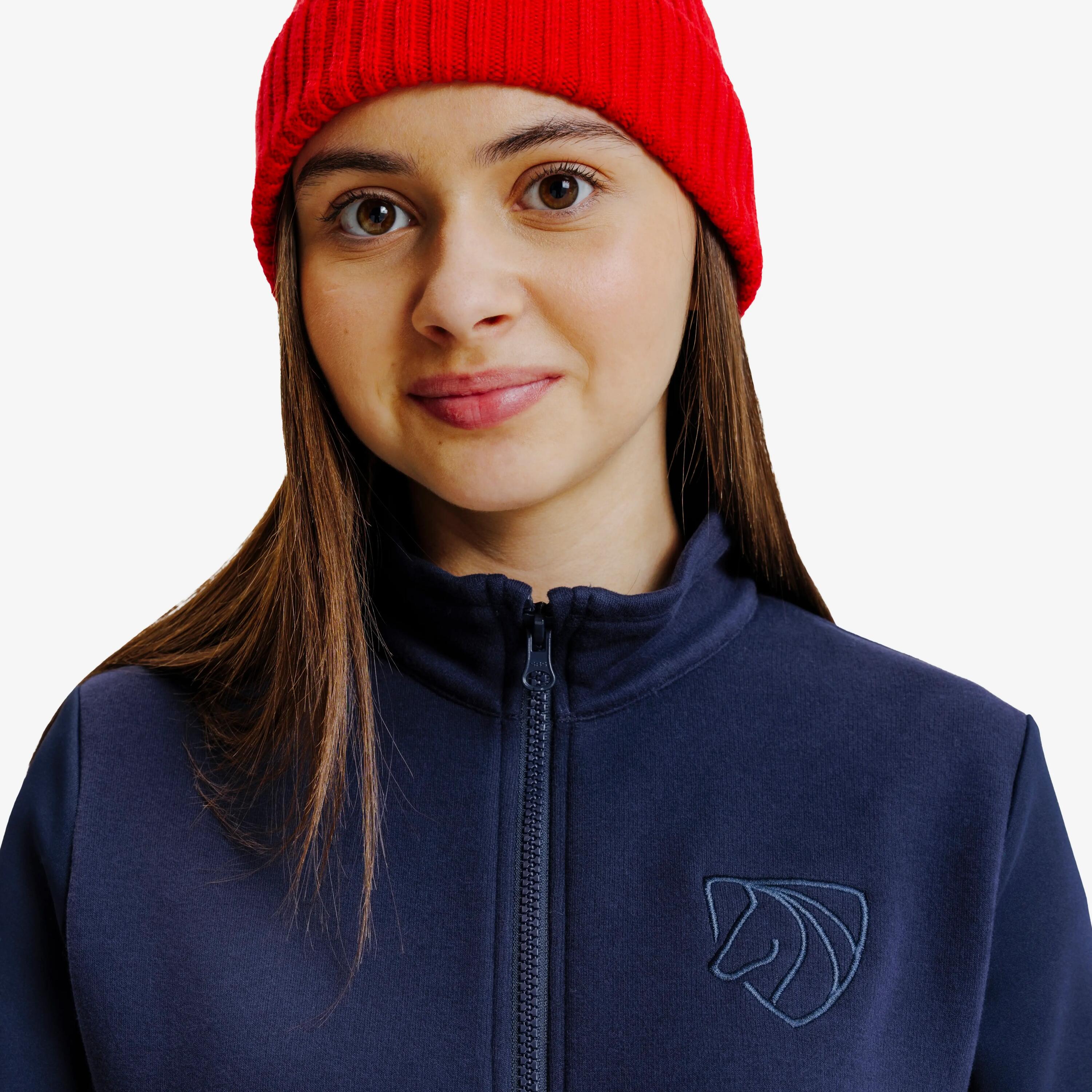 Dětská jezdecká mikina na zip 500 2/6