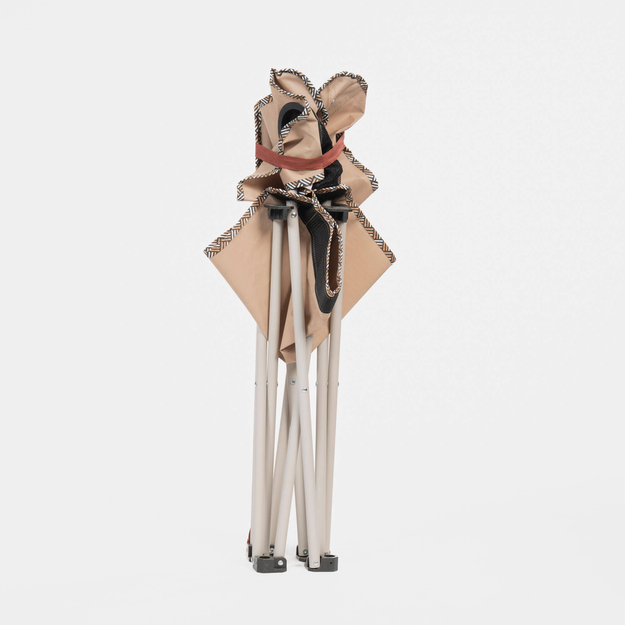 Camping Chair XL Foldable with Armrest Supports up to 150 Kg - Beige -  5