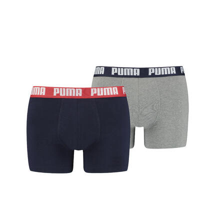 LOT DE 2 BOXERS SPORT PUMA NOIR ET GRIS EN COTON RESPIRANT
