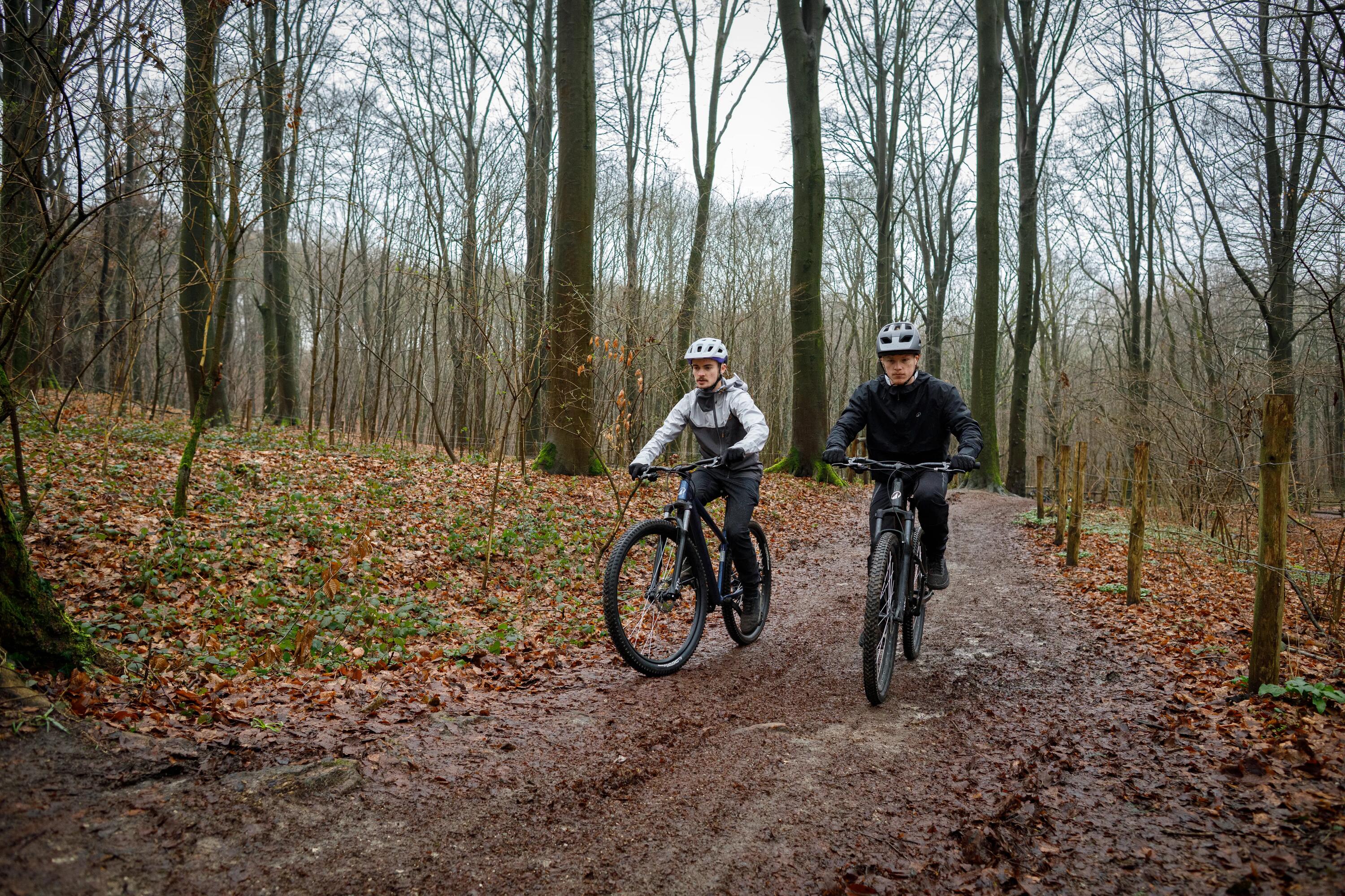 Fahrrad Regenjacke langarm MTB kompakt 500 schwarz  13/19