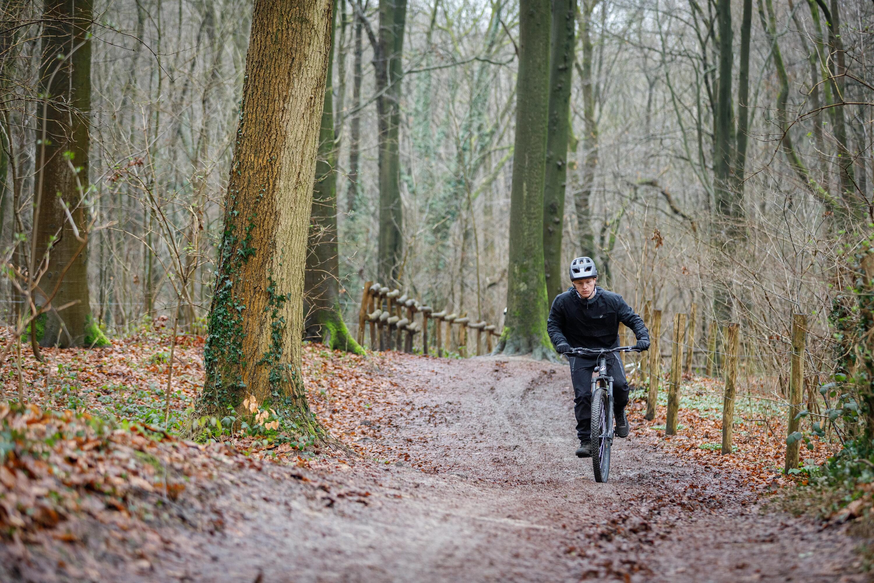 Fahrrad Regenjacke langarm MTB kompakt 500 schwarz  17/19