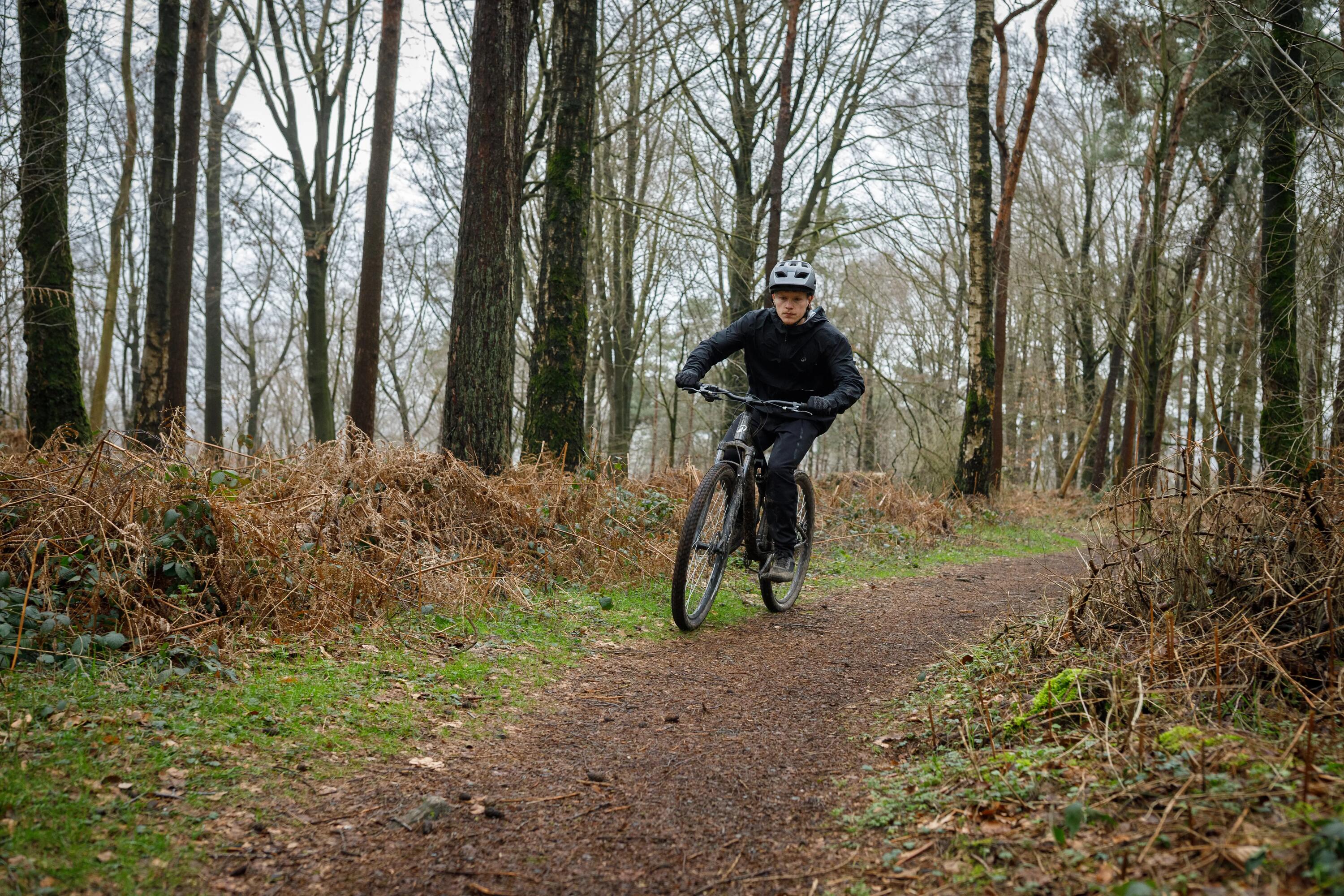 Fahrrad Regenjacke langarm MTB kompakt 500 schwarz  11/19