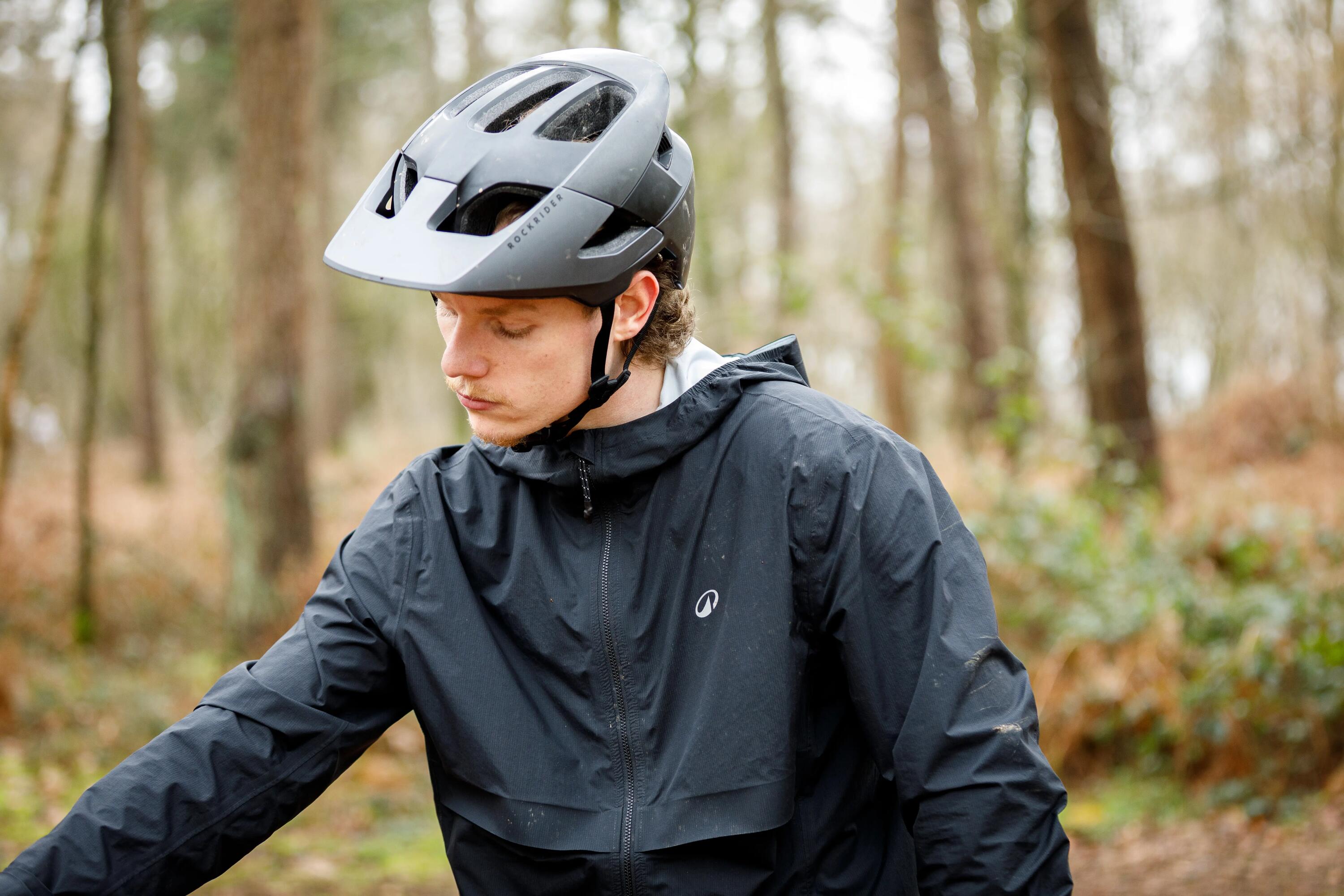 Fahrrad Regenjacke langarm MTB kompakt 500 schwarz  14/19