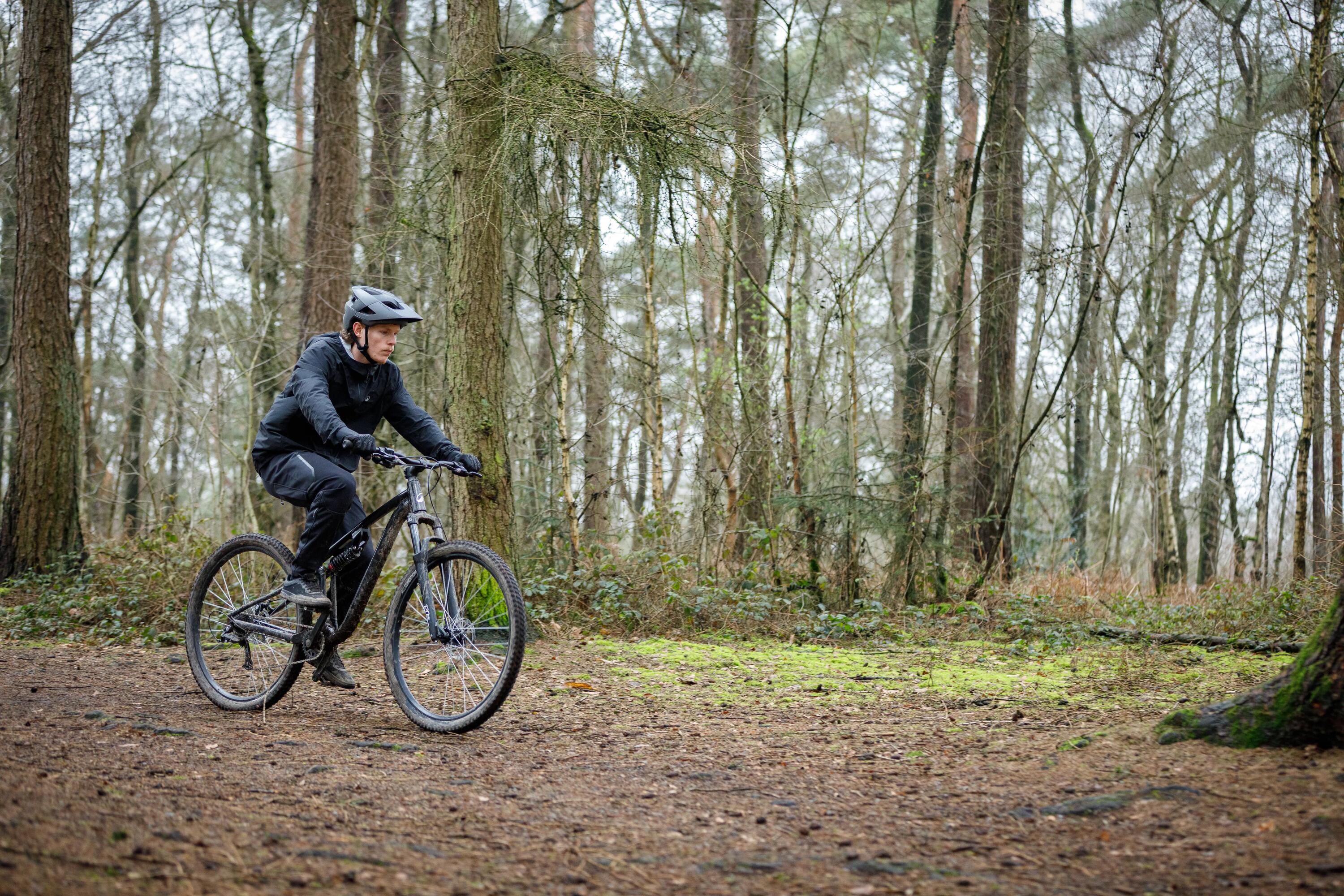 Fahrrad Regenjacke langarm MTB kompakt 500 schwarz  9/19